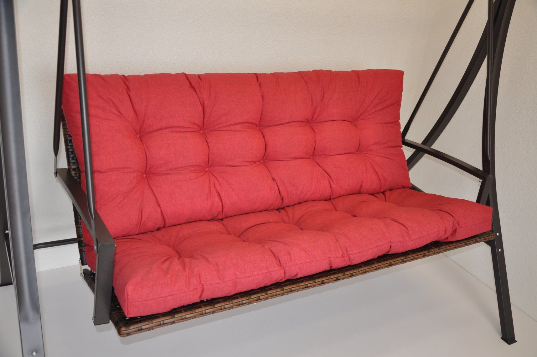 5 Hollywoodschaukel rot Rattani Polster Größen Kissen Sitzkissen für