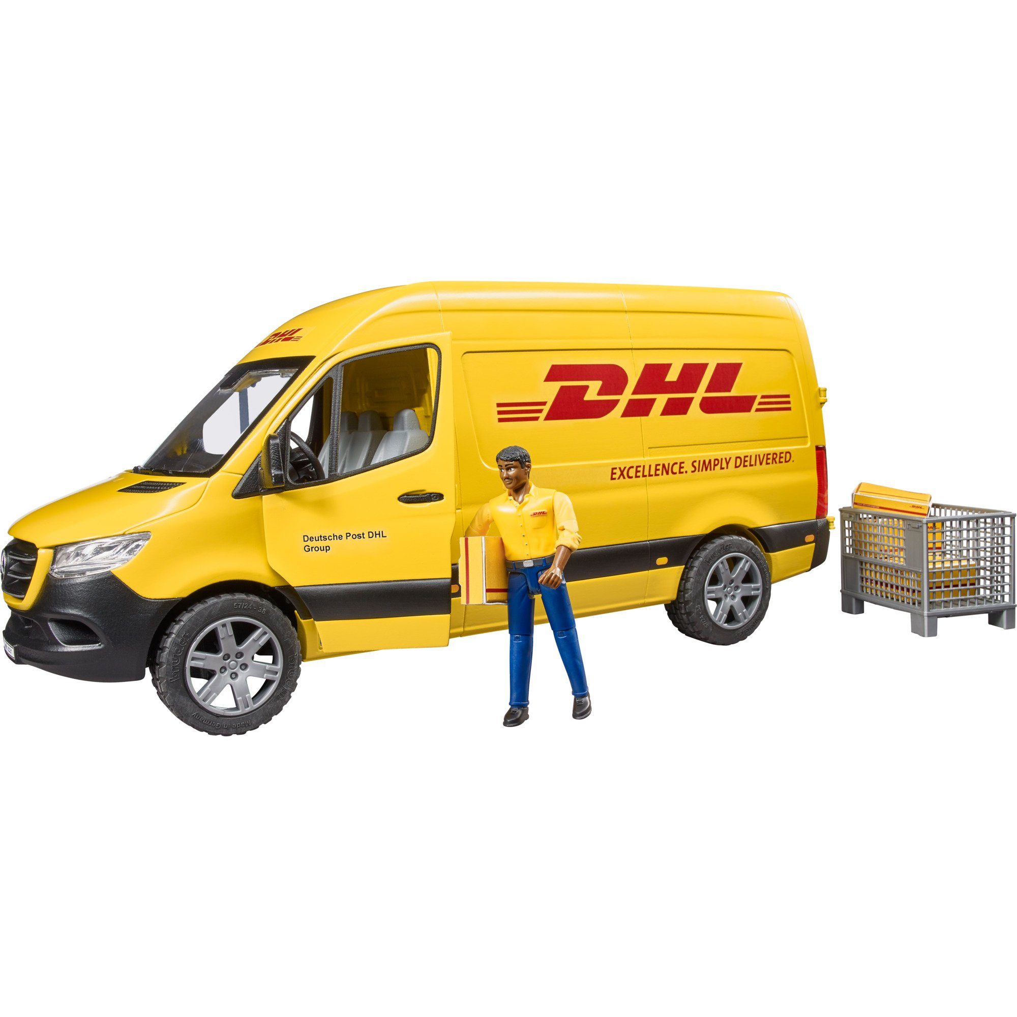 Bruder® Spielzeug-LKW bruder MB Sprinter DHL mit Fahrer, Modellfahrzeug