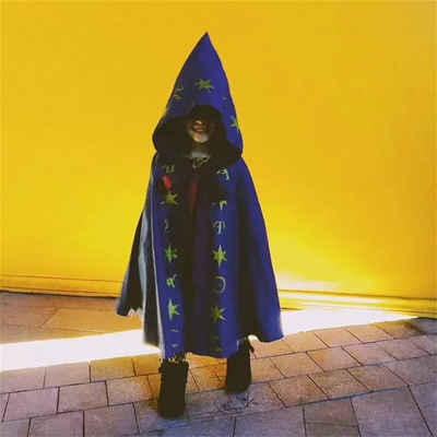 AROMUJOY Zauberer-Kostüm Halloween-Zauberumhangkostüm für Kinder
