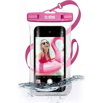 sbs Handyhülle TEWATERSELFIEP Wasserdichtes Etui mit Selfie-Griff Schutzhülle rosa