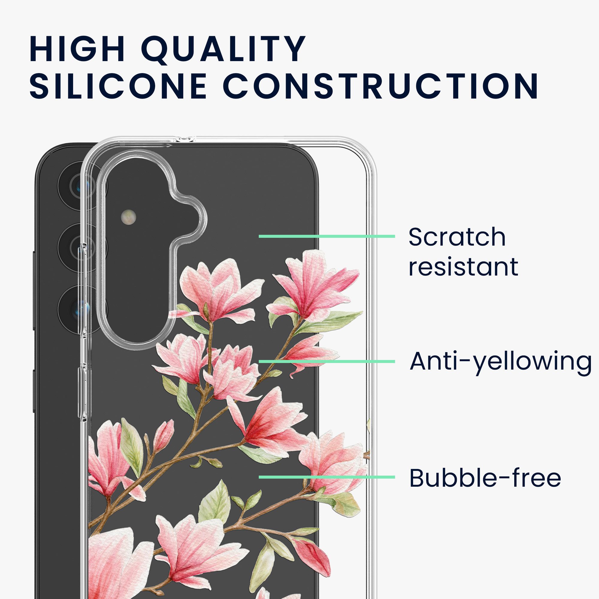 kwmobile Handyhülle Case für Samsung Galaxy A55 5G, Hülle Silikon transparent - Silikonhülle – Bild 2 von 5