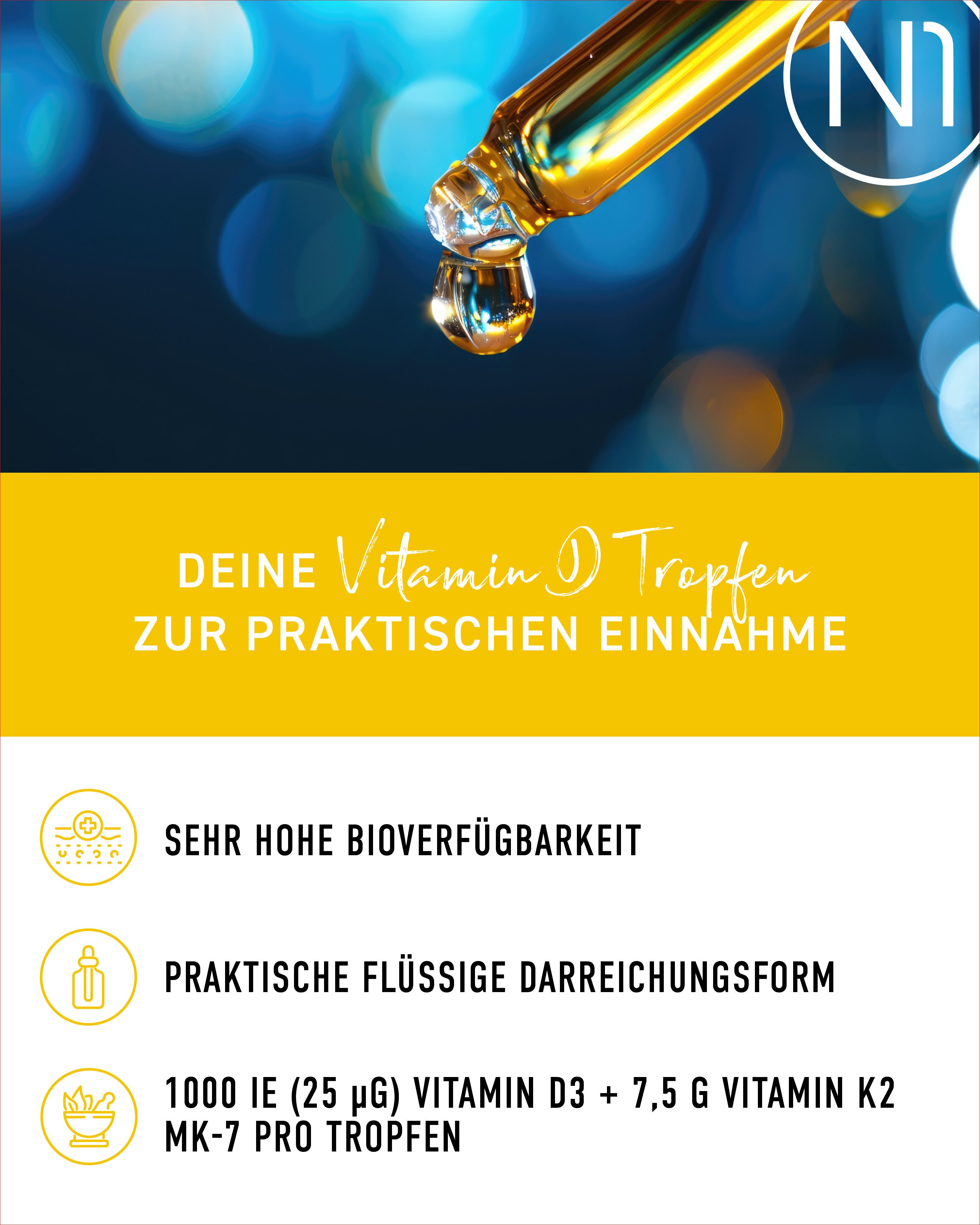 N1 Healthcare N1 Vitamin D3 K2 Tropfen, 20ml Tropfen, 20 ml