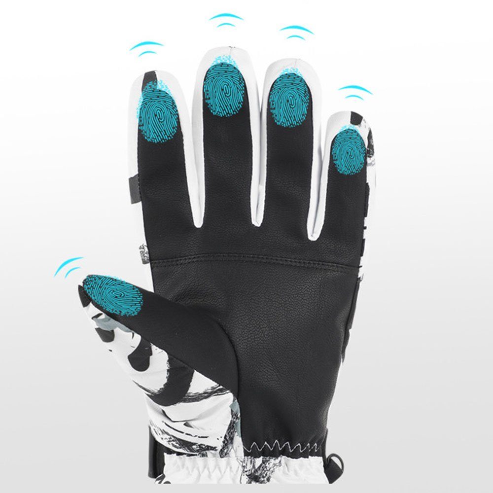 Skihandschuhe mit von Handys Wasserdichte Fingern Anfassen 10 Skihandschuhe blau zum Haiaveng