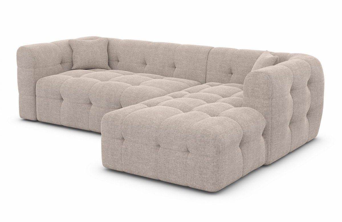 Sofa Dreams Ecksofa Couch Loungesofa Polster Stoff Eck Sofa Sevilla L Form kurz, Chesterfield Design