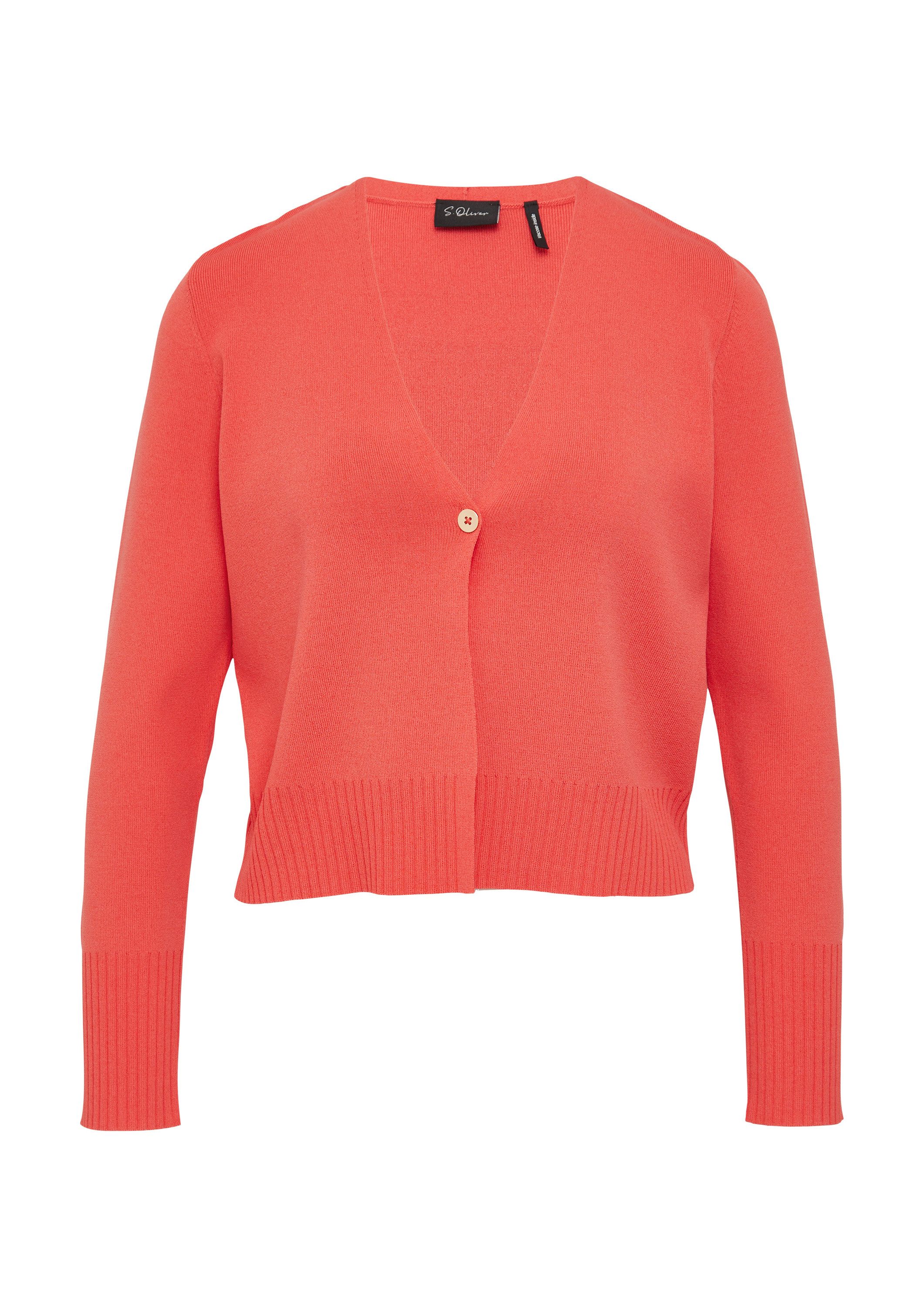 s.Oliver Cardigan Strickjacke Kurzer Feinstrick-Cardigan aus Viskosemix mit günstig online kaufen