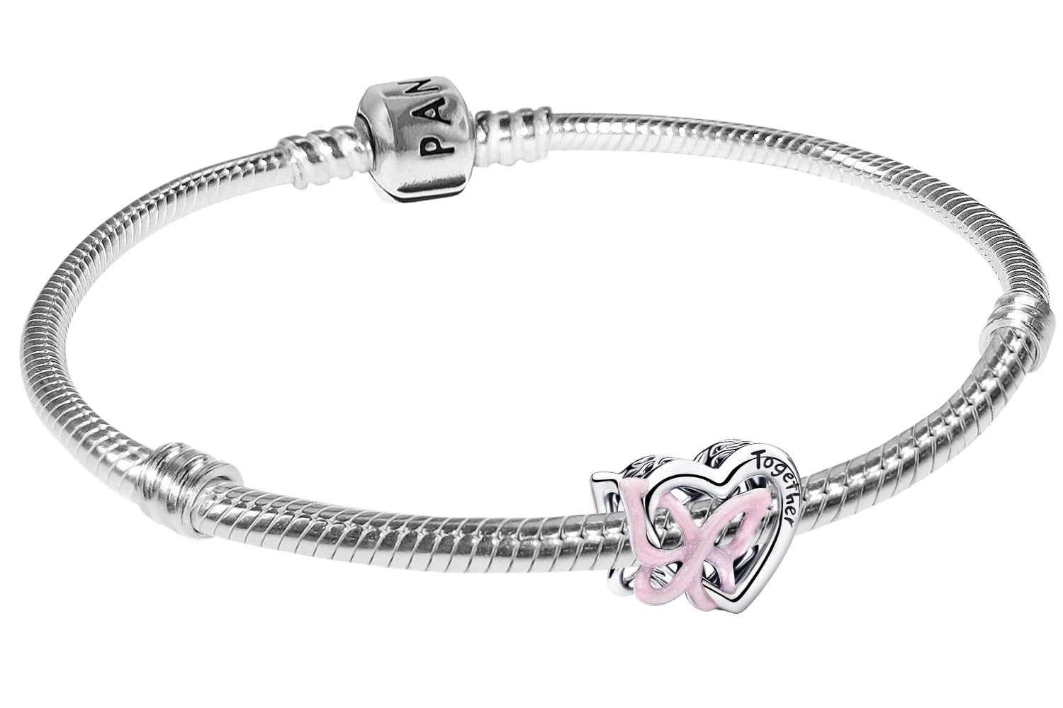 Charm-Armband Damen-Set Silber Verschlungenes & Schmetterling