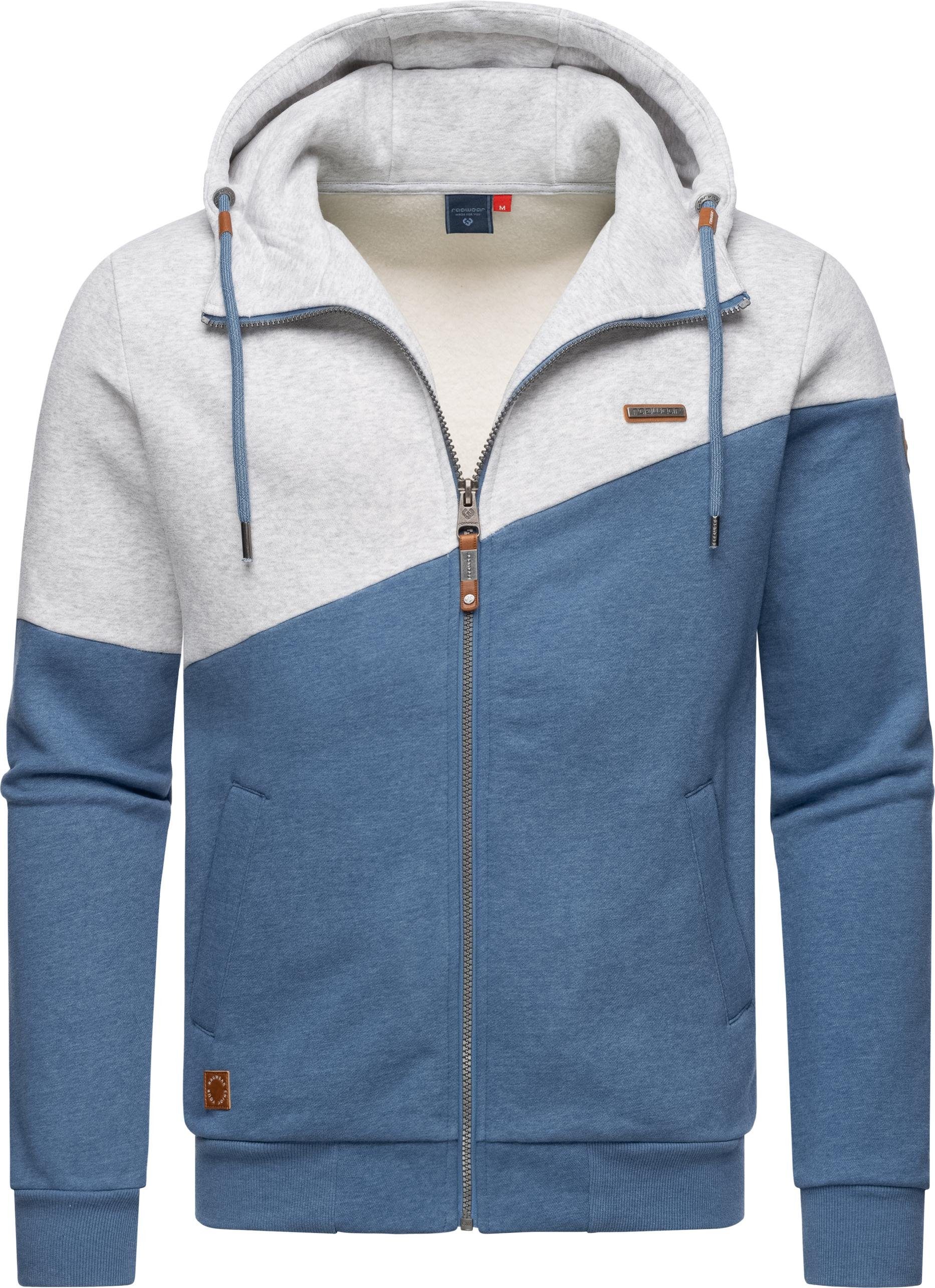 neuester Stil Ragwear Kapuzensweatjacke Winngs Sweat Farbkombination Sweatjacke in moderner Herren hellgrau (0-tlg)