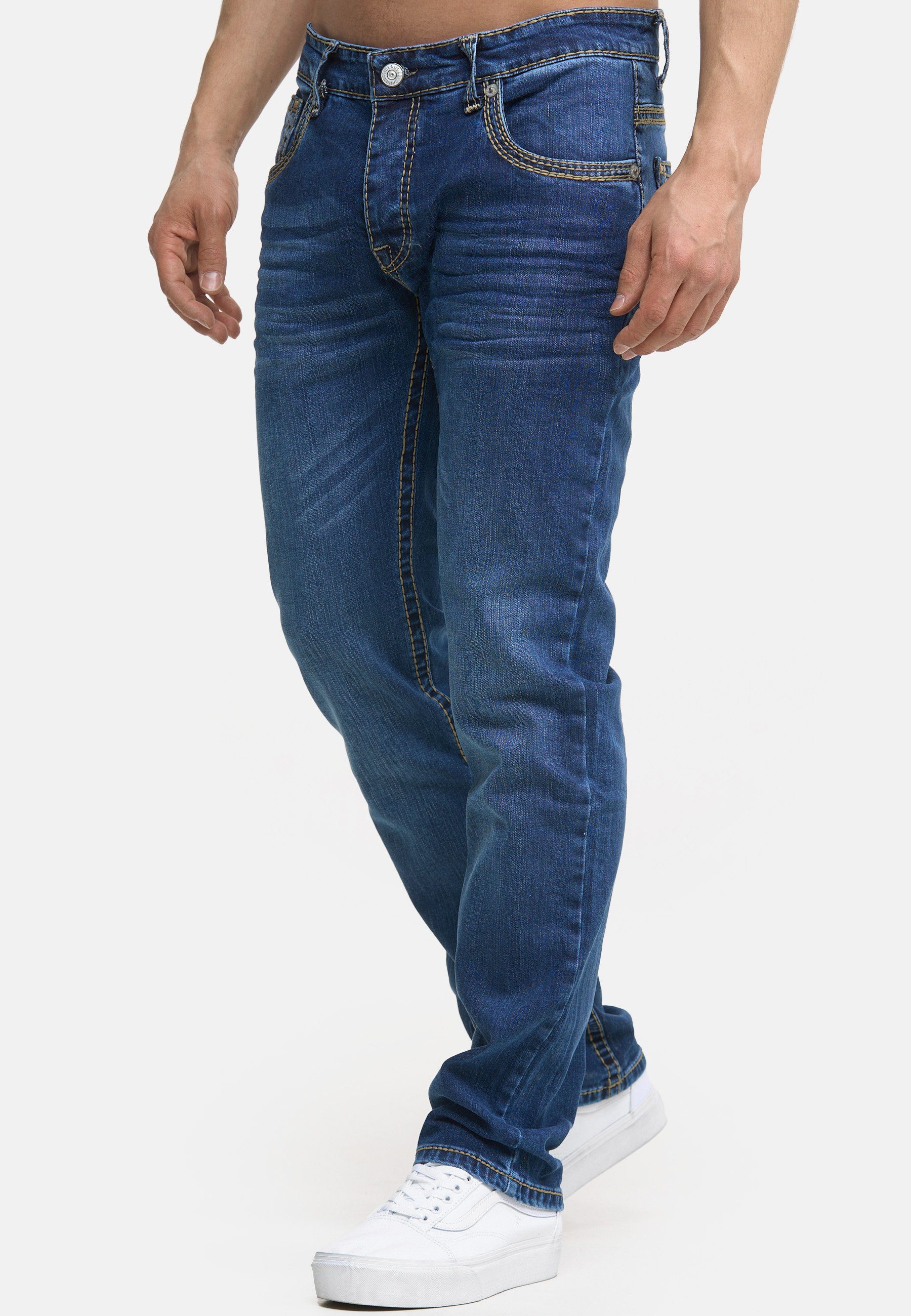 Code47 Fit blue Pocket medium 905 Five Regular-fit-Jeans Denim Code47 Bootcut Herren Regular Männer Jeans Hose