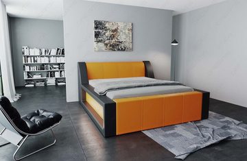 Sofa Dreams Boxspringbett Fermo Bett Kunstleder Premium Komplettbett mit LED Beleuchtung, mit Topper, mit Matratze, mit LED Beleuchtung