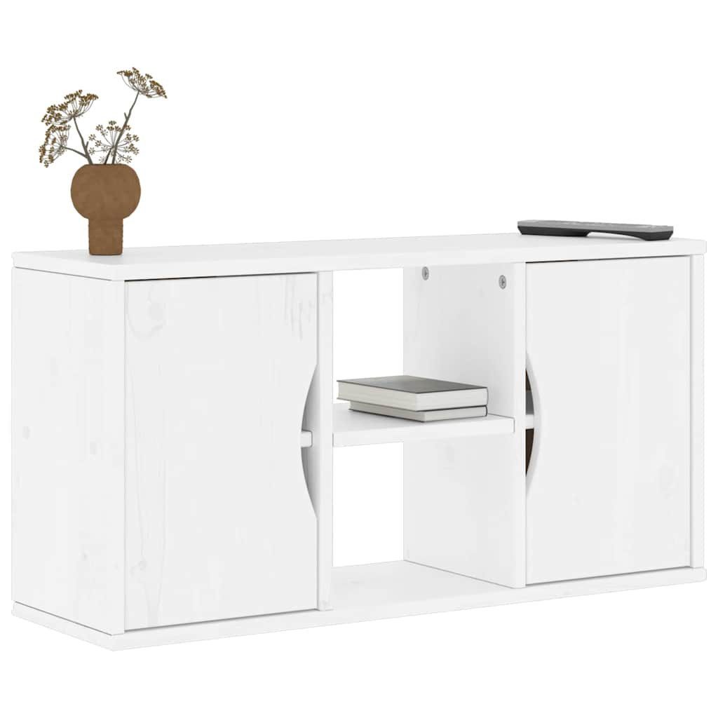 vidaXL TV-Schrank TV-Schrank ODDA Weiß 79x24x40 cm Massivholz Kiefer (1-St)