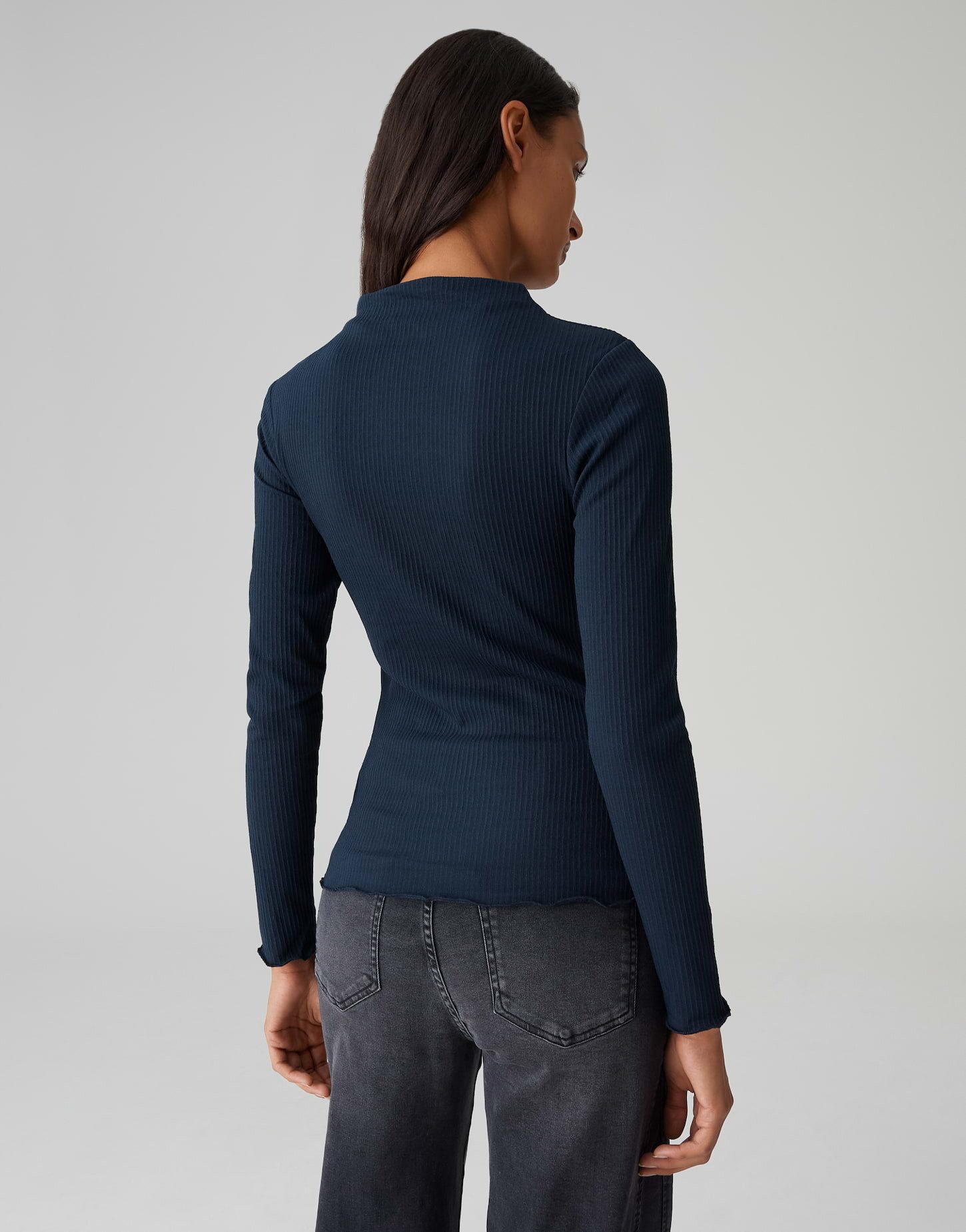 OPUS Longsleeve SOMANZI aus feinem Rippjersey figurbetont geschnitten, elastischer Stoff, feine Rippstruktur – Bild 3 von 5