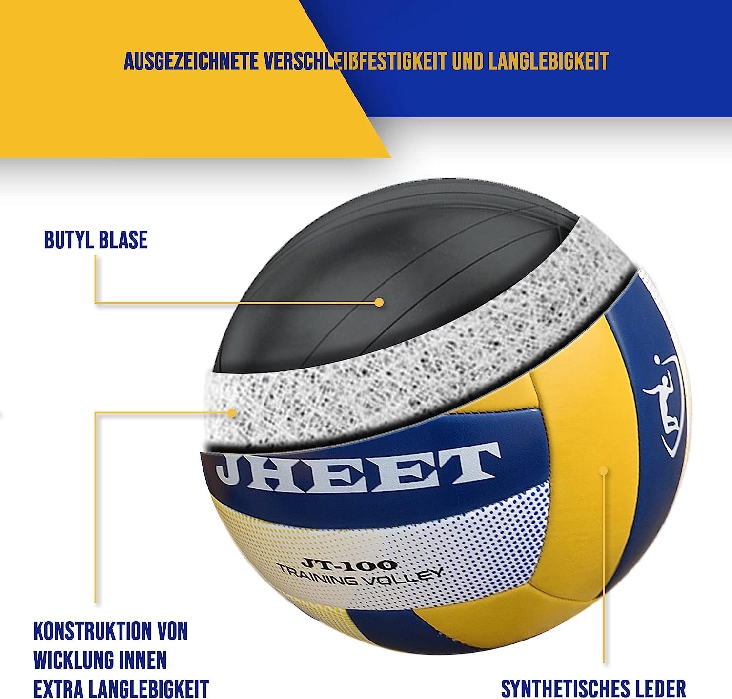 Volleyball + Outdoor Indoor Perfekt für für Montegoni Ball 5, PU Beachvolleyball reiner & Beachvolleyball Größe (Deflationierter Tasche), Training), Ball Soft-Touch-Volleyball Offizielle aus