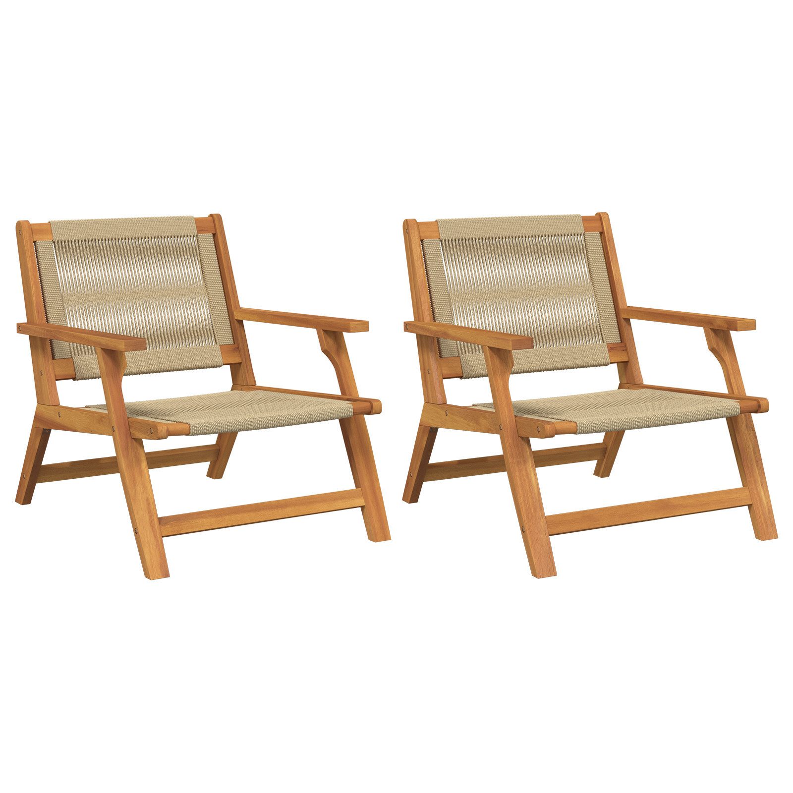 vidaXL Gartenstuhl Gartenstühle 2 Stück Beige günstig online kaufen