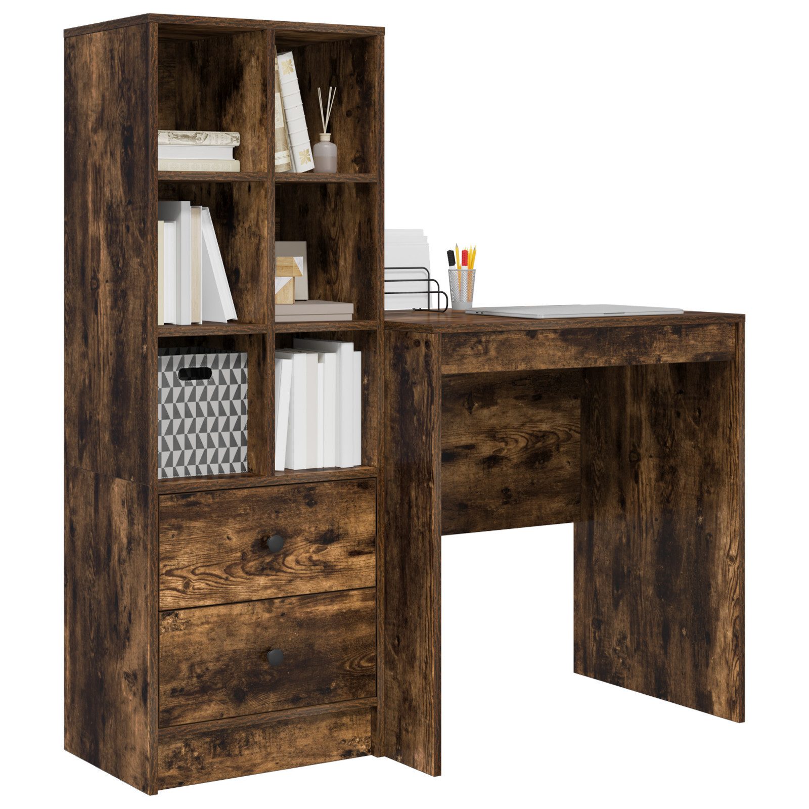 vidaXL Sideboard Schreibtisch mit Stauraum Geräucherte günstig online kaufen
