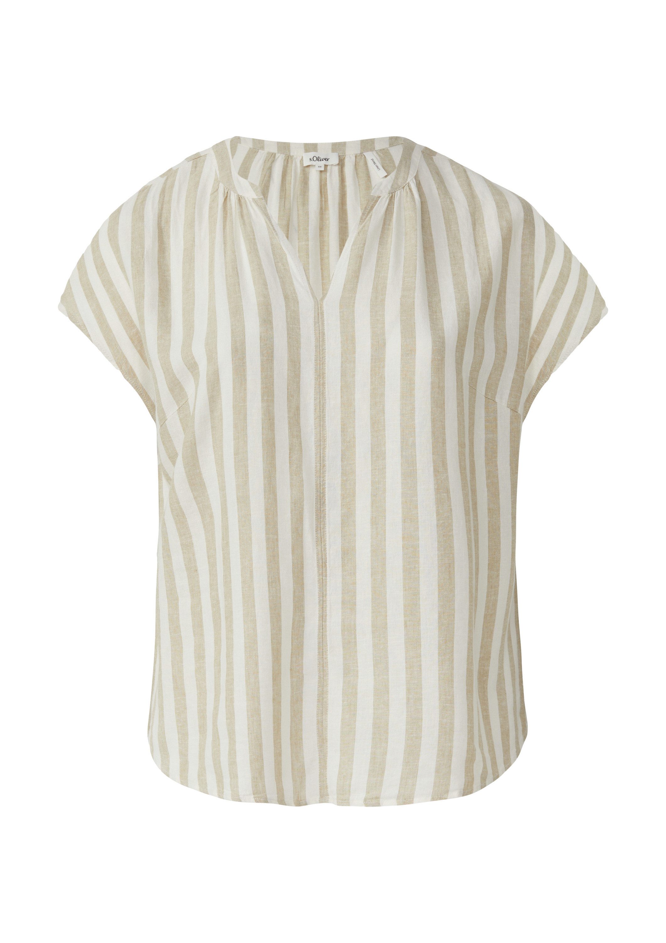 s.Oliver Kurzarmbluse Bluse Ärmellose Bluse aus Leinenmix im Relaxed Fit günstig online kaufen