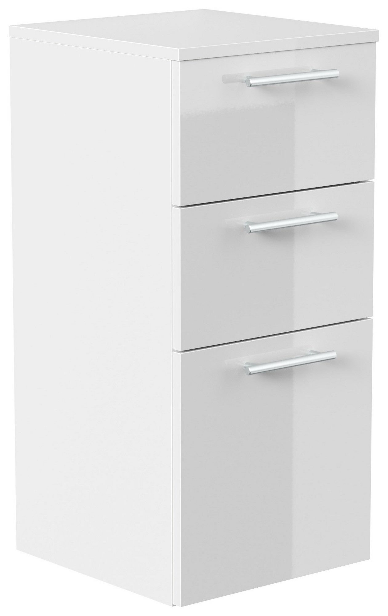 Posseik Hängeschrank Badezimmer Midischrank Weiß Hochglanz 75cm