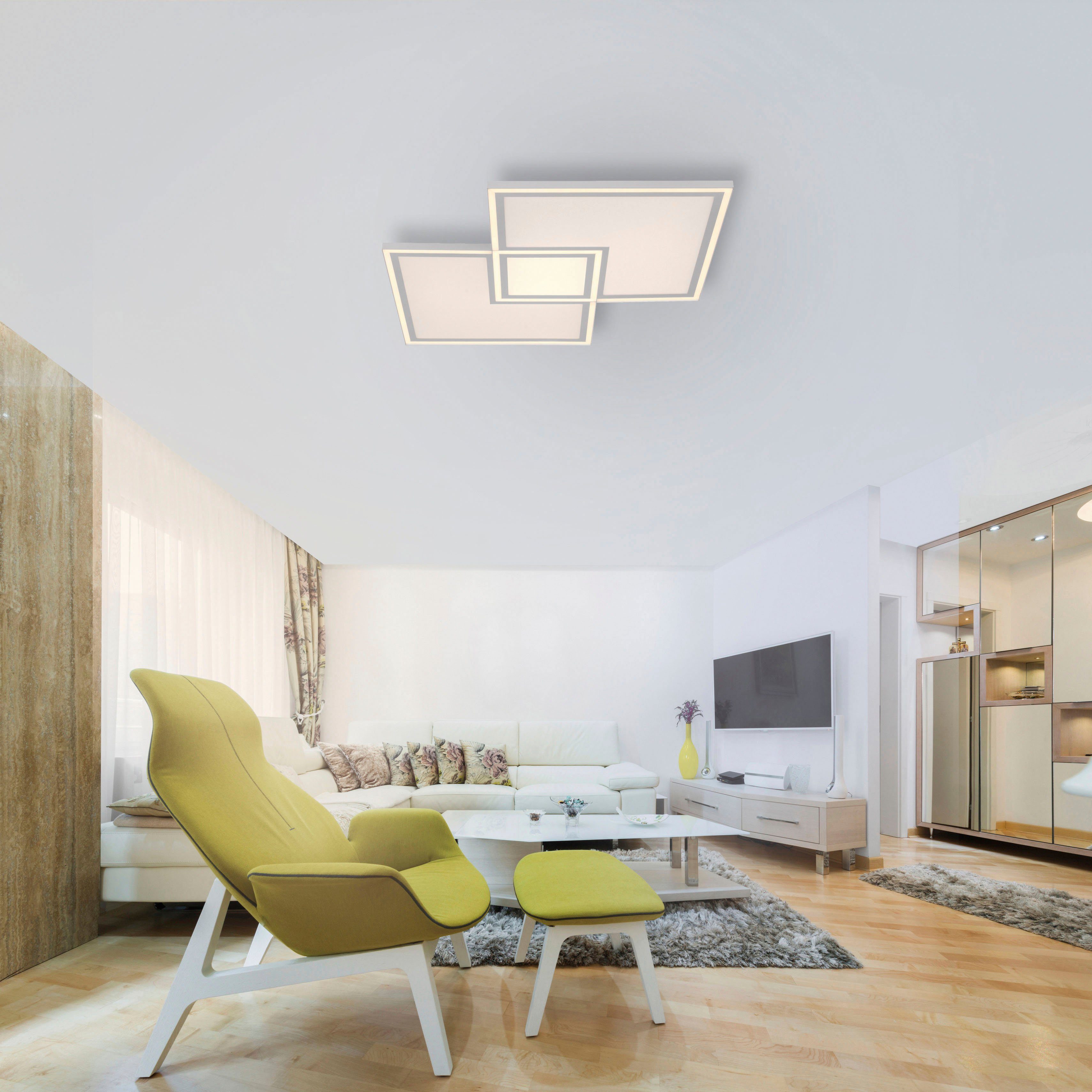 JUST LIGHT LED Panel EDGING, CCT - über Fernbedienung, Memory, nach Trennung vom Netz, dimmbar über Fernbedienung, LED fest integriert, warmweiß - kaltweiß, dimmbar über Fernbedienung,Fernbedienung, Funk inkl.,Serienschalter