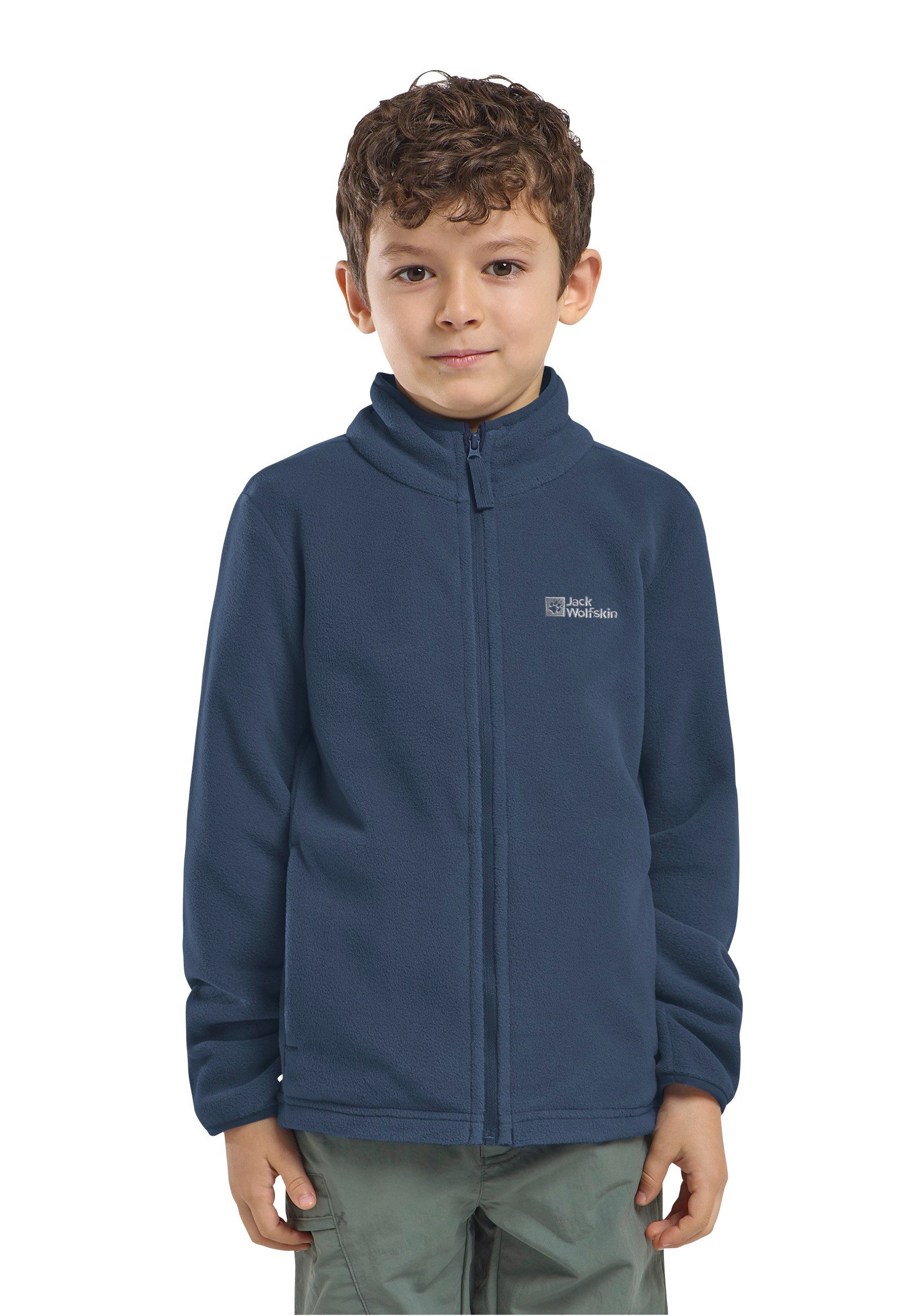 Jack Wolfskin Fleecejacke TAUNUS JACKET K hochschließender Kragen, mit Reißverschluss, atmungsaktiv