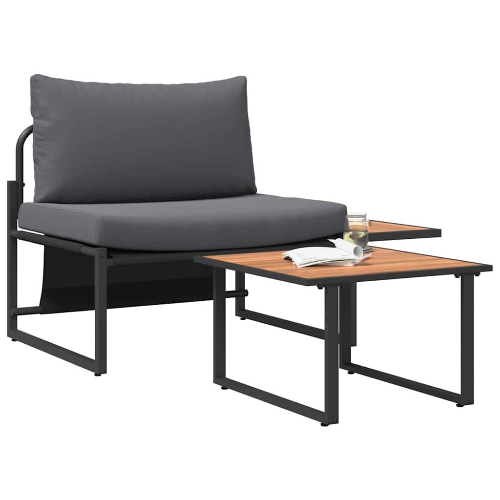 vidaXL Gartenlounge-Set Gartensofa-set 2 stk. Anthrazit Stahl, (2-tlg)