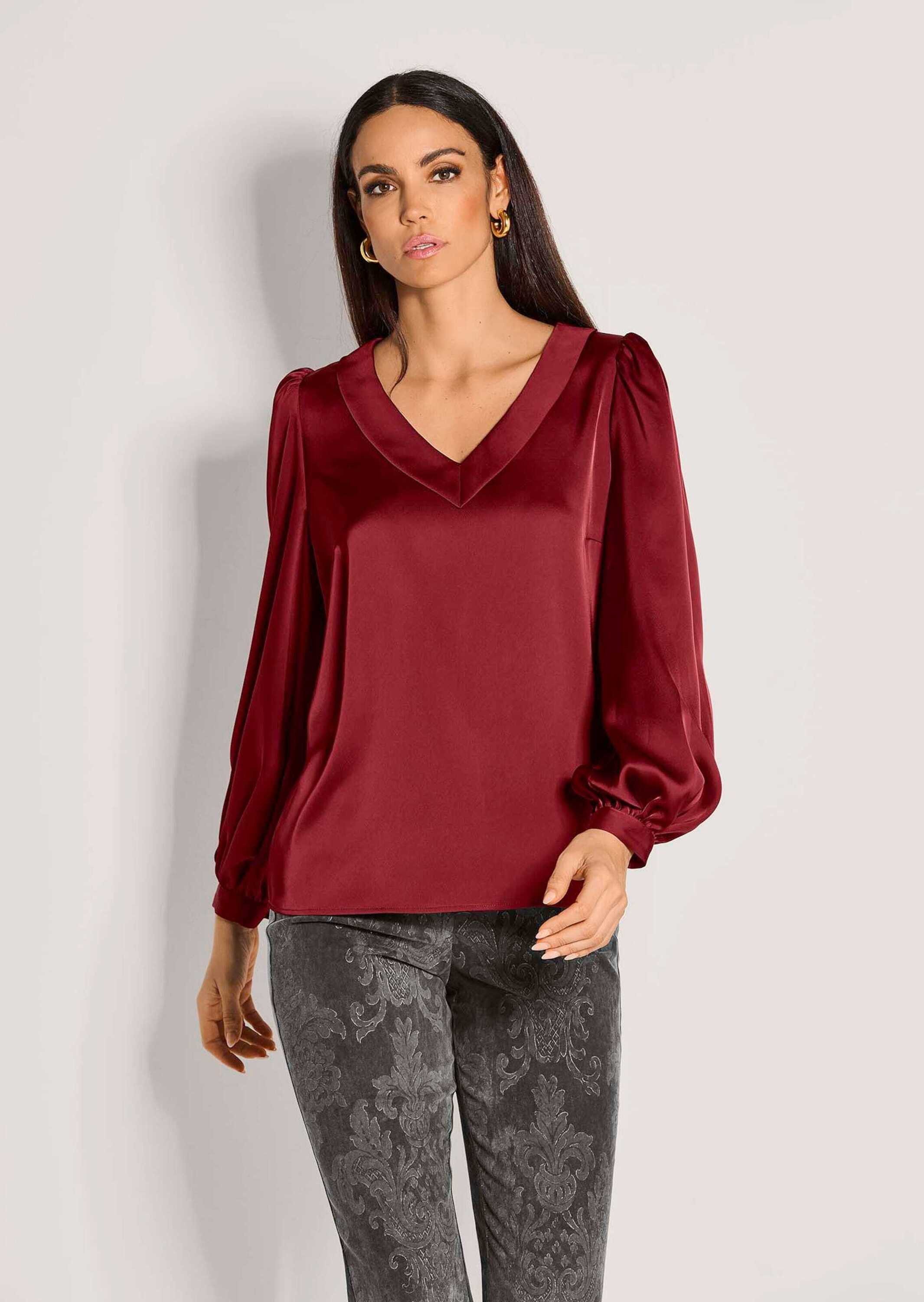 MADELEINE Langarmbluse Elegante Bluse mit V-Ausschnitt günstig online kaufen