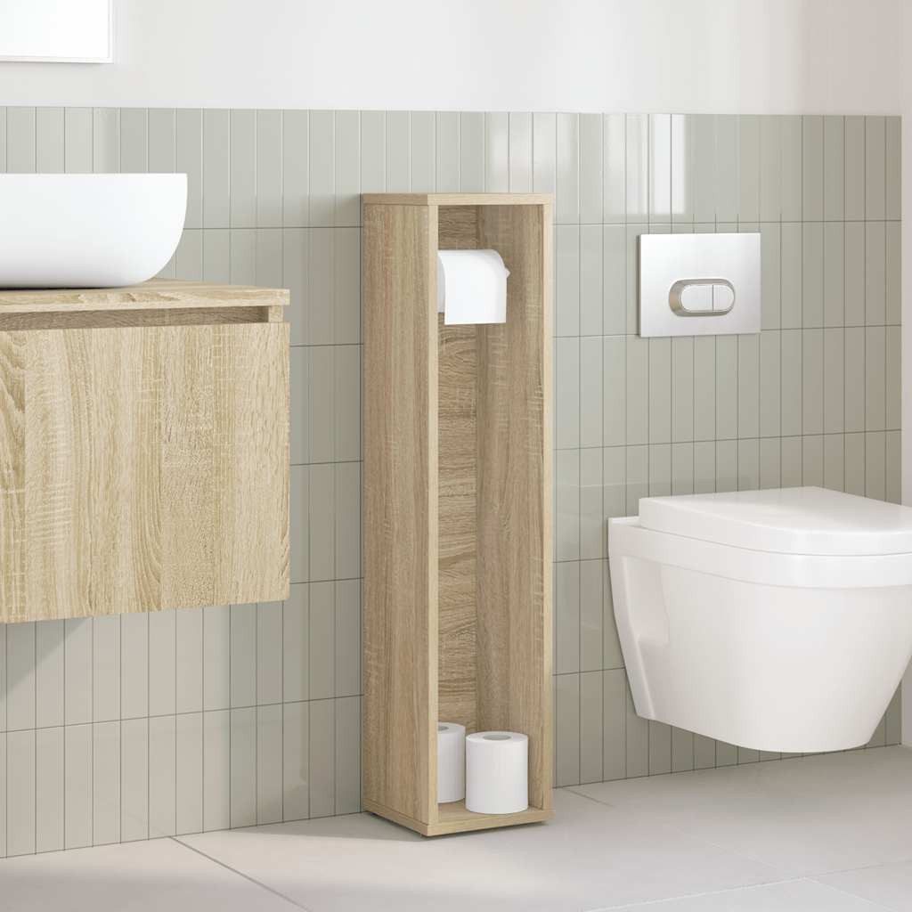 vidaXL Badezimmer-Set Badezimmerschrank mit Rollenhalter Sonoma-Eiche günstig online kaufen