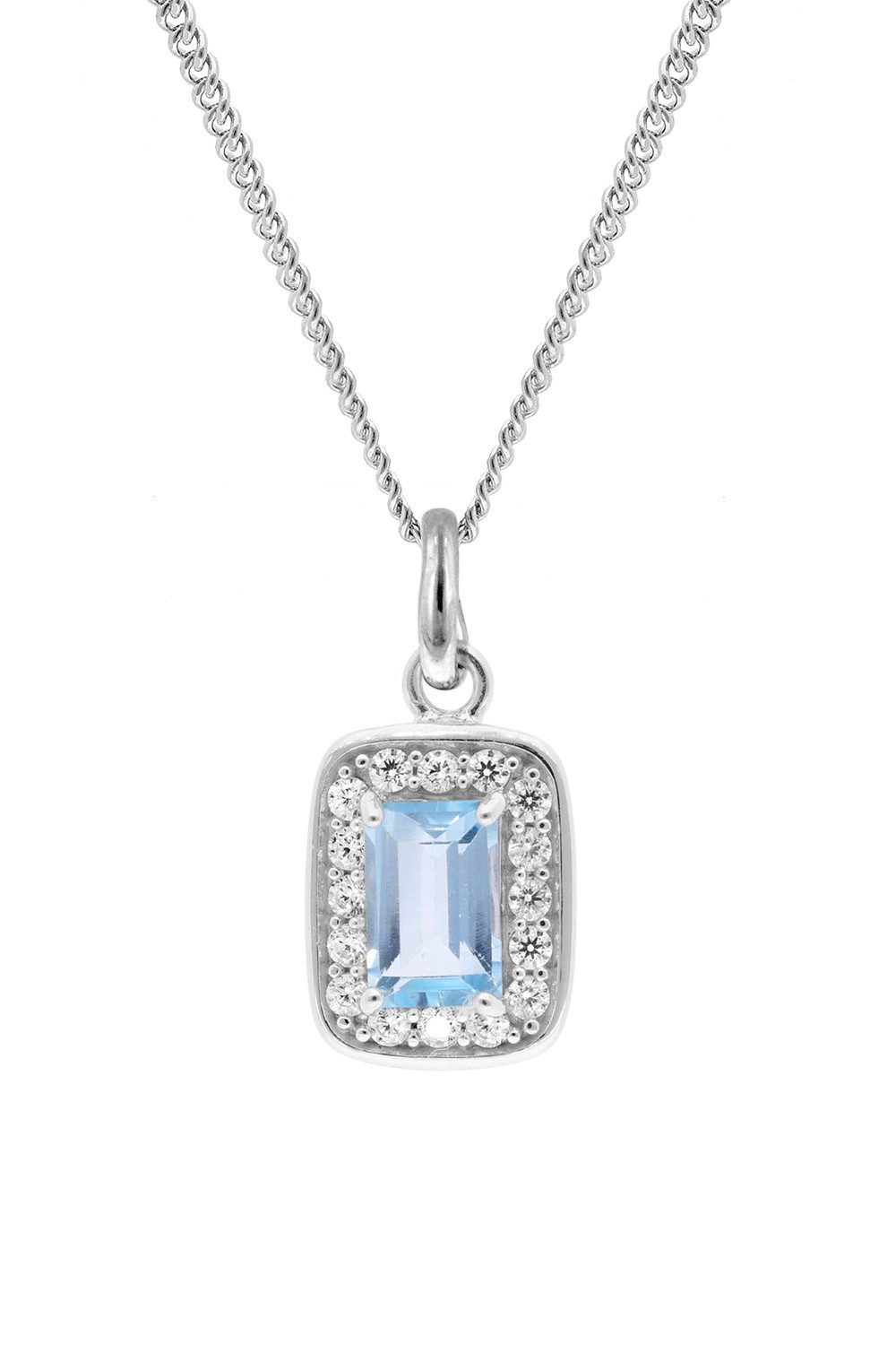 trendor Panzerkette Anhänger Blautopas/Zirkonia 333 Weißgold an Silberkette günstig online kaufen