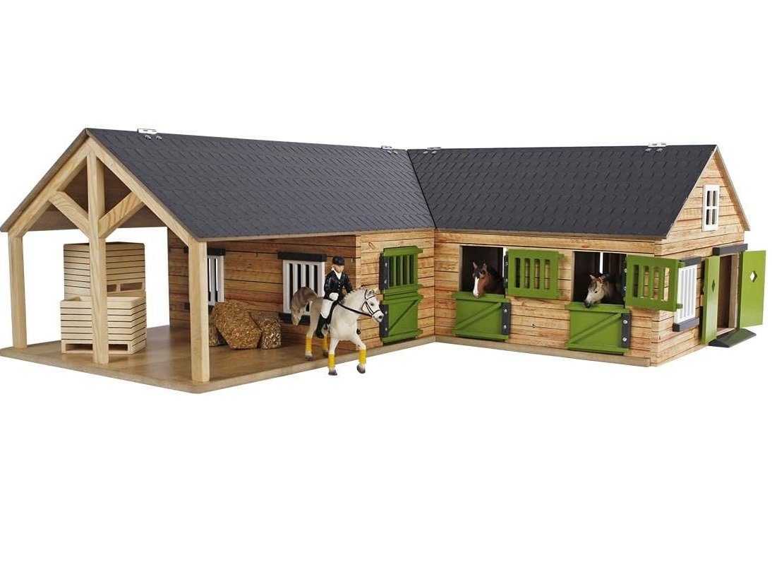 Kids Globe Spielwelt Kids Globe Horses Pferdehof aus Holz, 1:24, mit Tí?ren, Fenster +