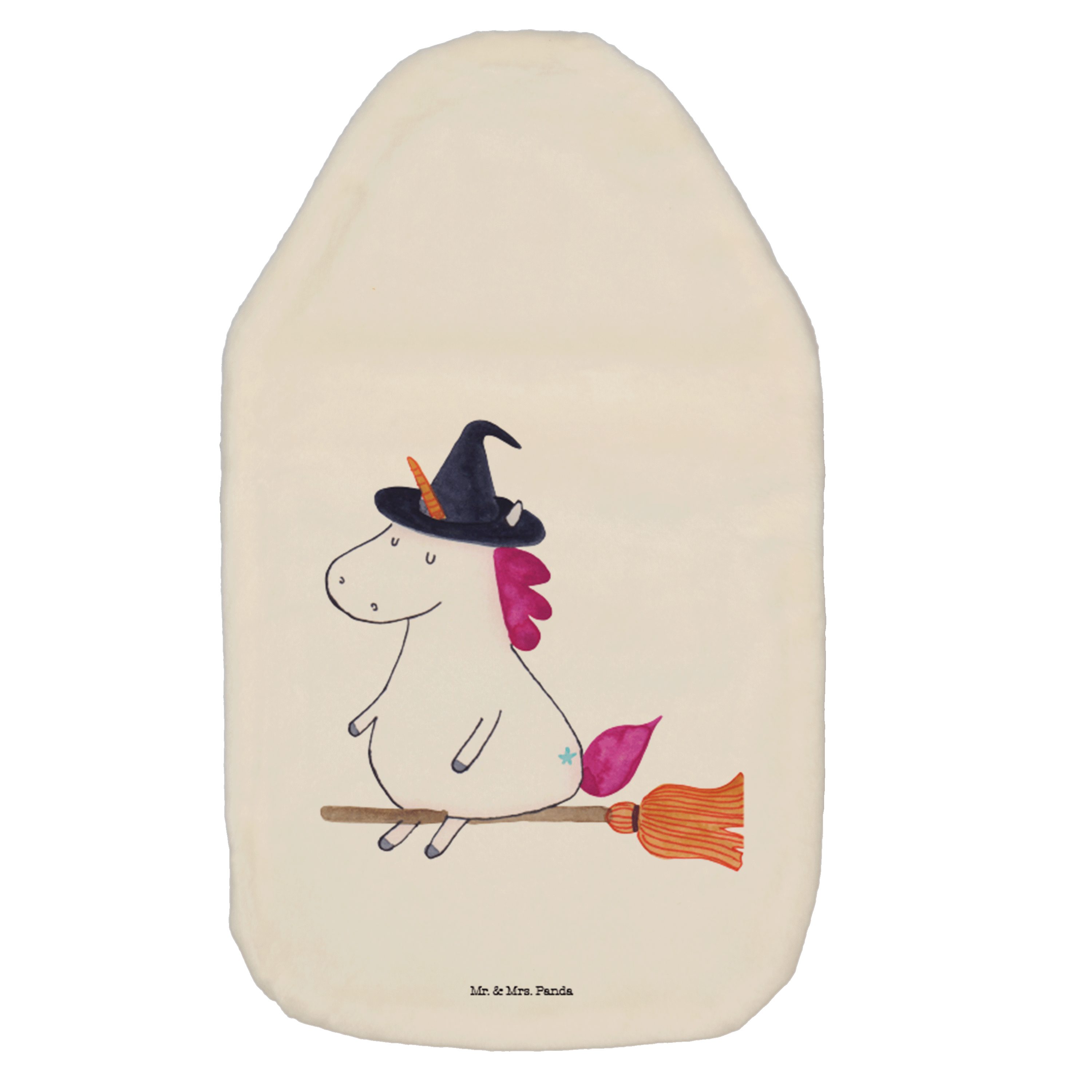 Mr. & Mrs. Panda Wärmflasche Einhorn Katze - Weiß - Geschenk, Unicorn,  Glitzer, Wärmflaschenbezug, (1-tlg), Farbecht