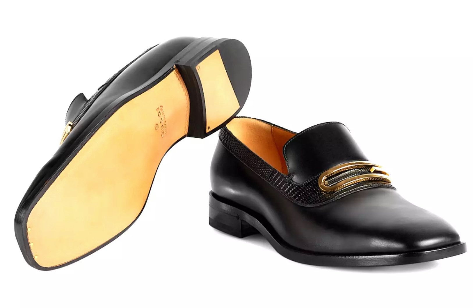 GUCCI G Geometric Slip-On Loafers Mokassin Goldfarbenem G-Hardware auf der Vorderseite