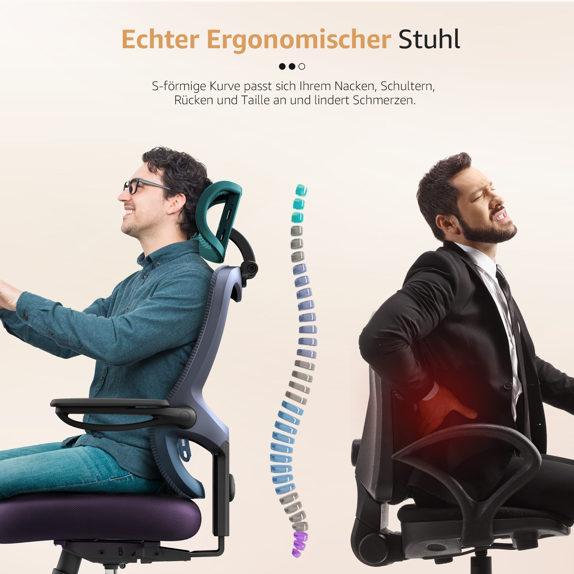 LANDOMIA Drehstuhl Arbeitsstühle Ergonomischer Büro-Schreibtischstuhl Chefsessel