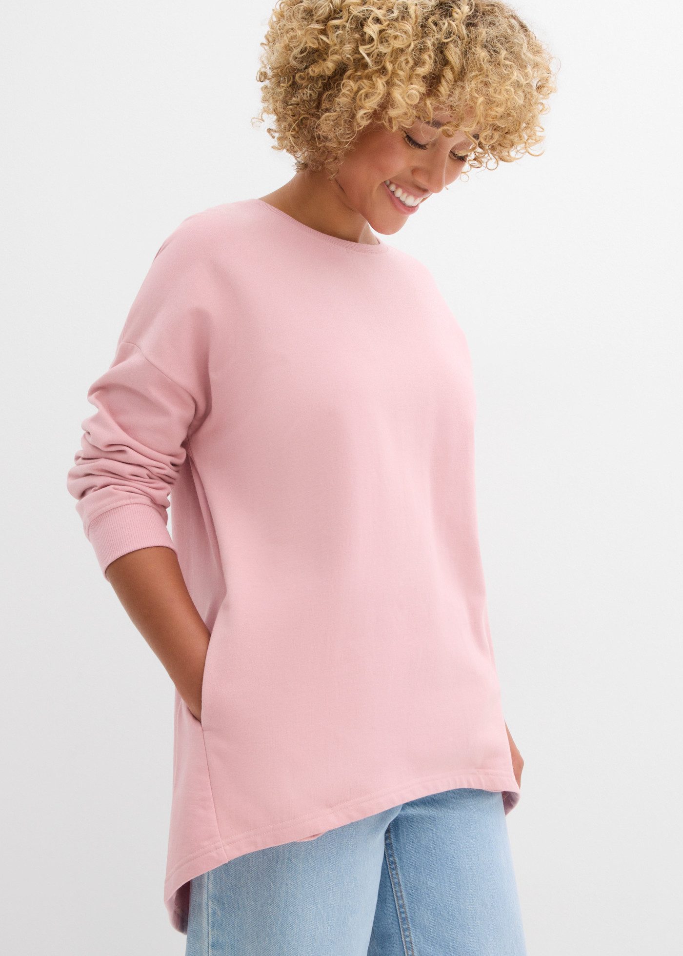 bonprix Sweatshirt Oversize-Passform, mit abgerundetem Saum