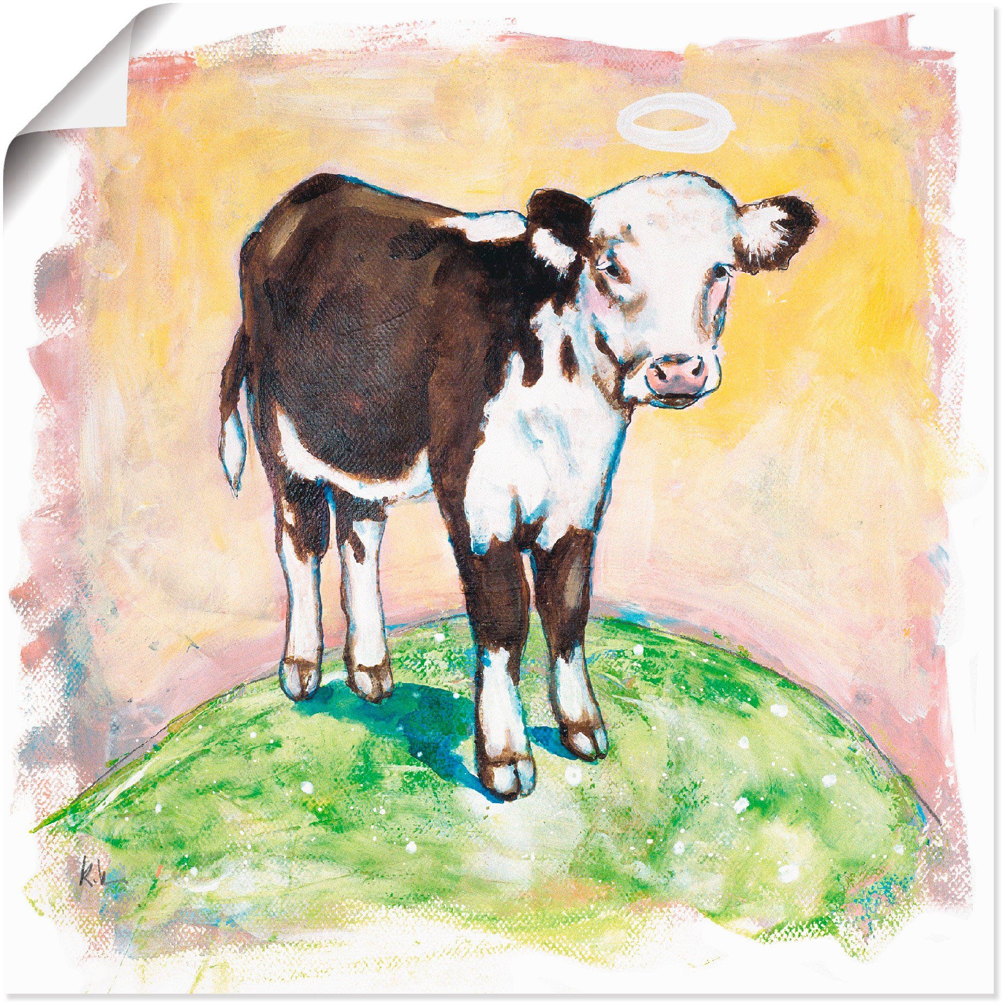 Poster St), versch. oder Artland Größen als (1 Wandbild Haustiere Alubild, Heilige Kuh, in Leinwandbild, Wandaufkleber