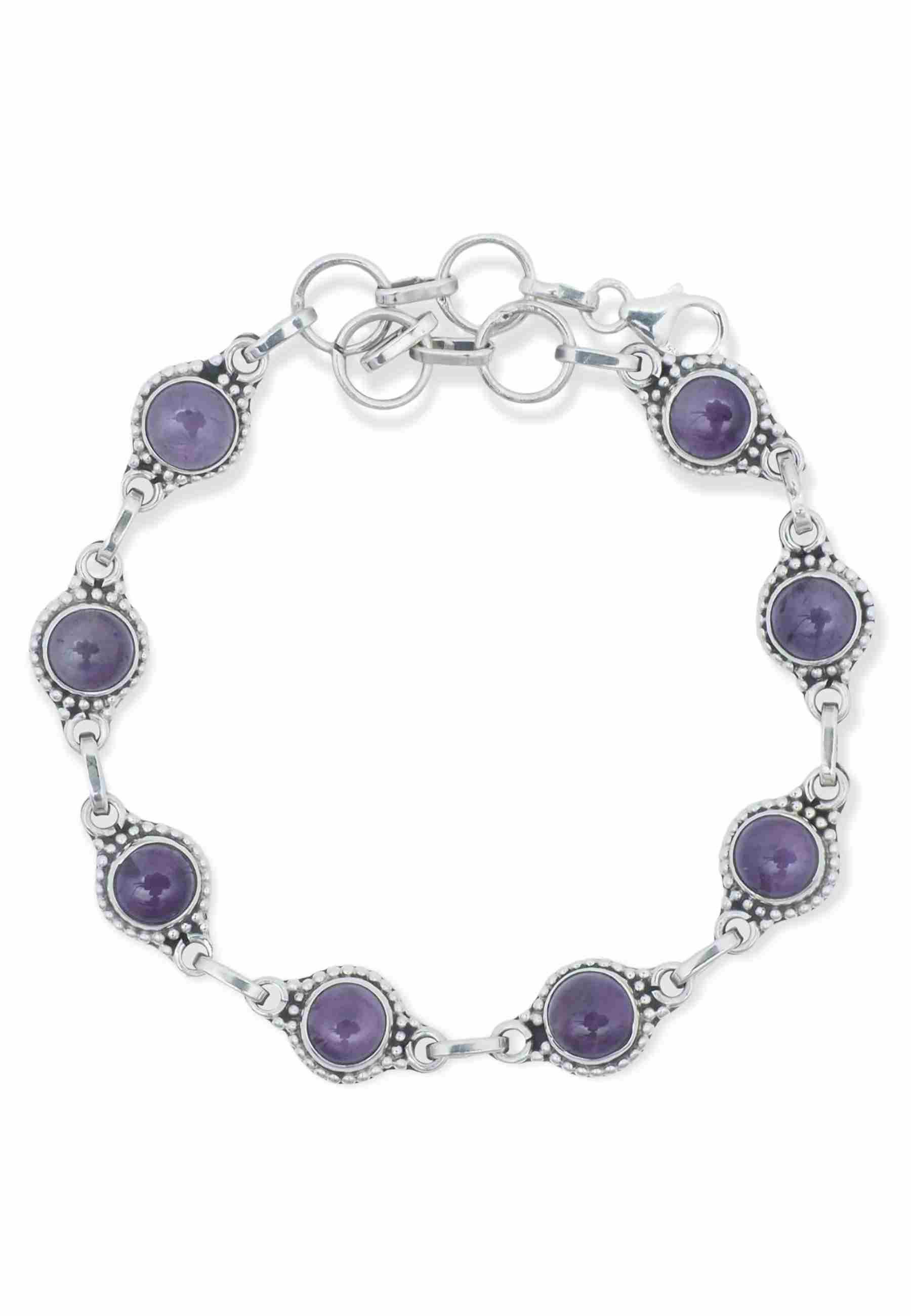 mantraroma Silberarmband PUNTI rund aus 925 Silber mit Amethyst (Armschmuck günstig online kaufen