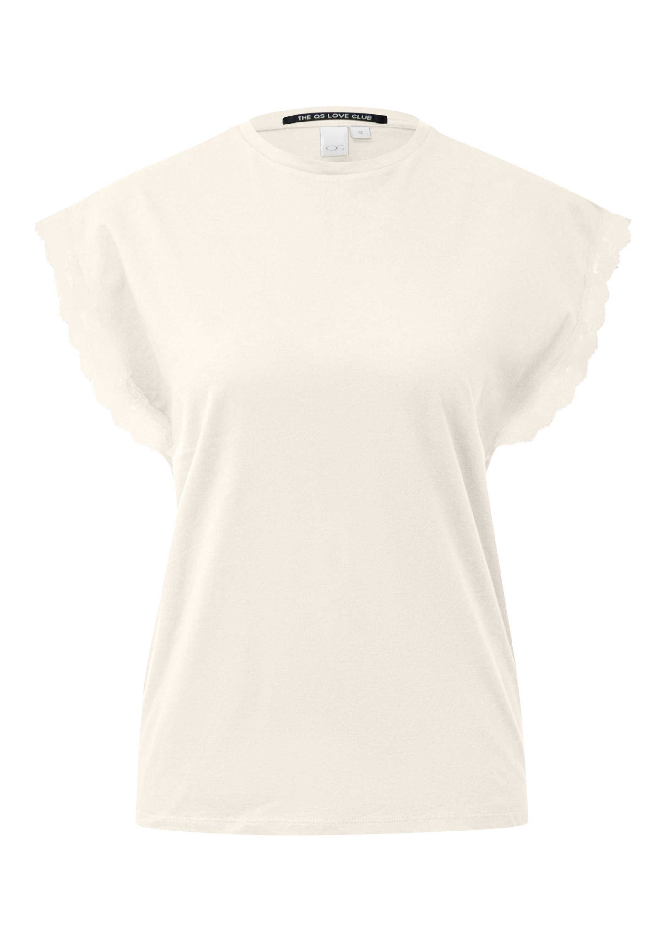 QS Kurzarmshirt T-Shirt Shirt mit Spitze günstig online kaufen