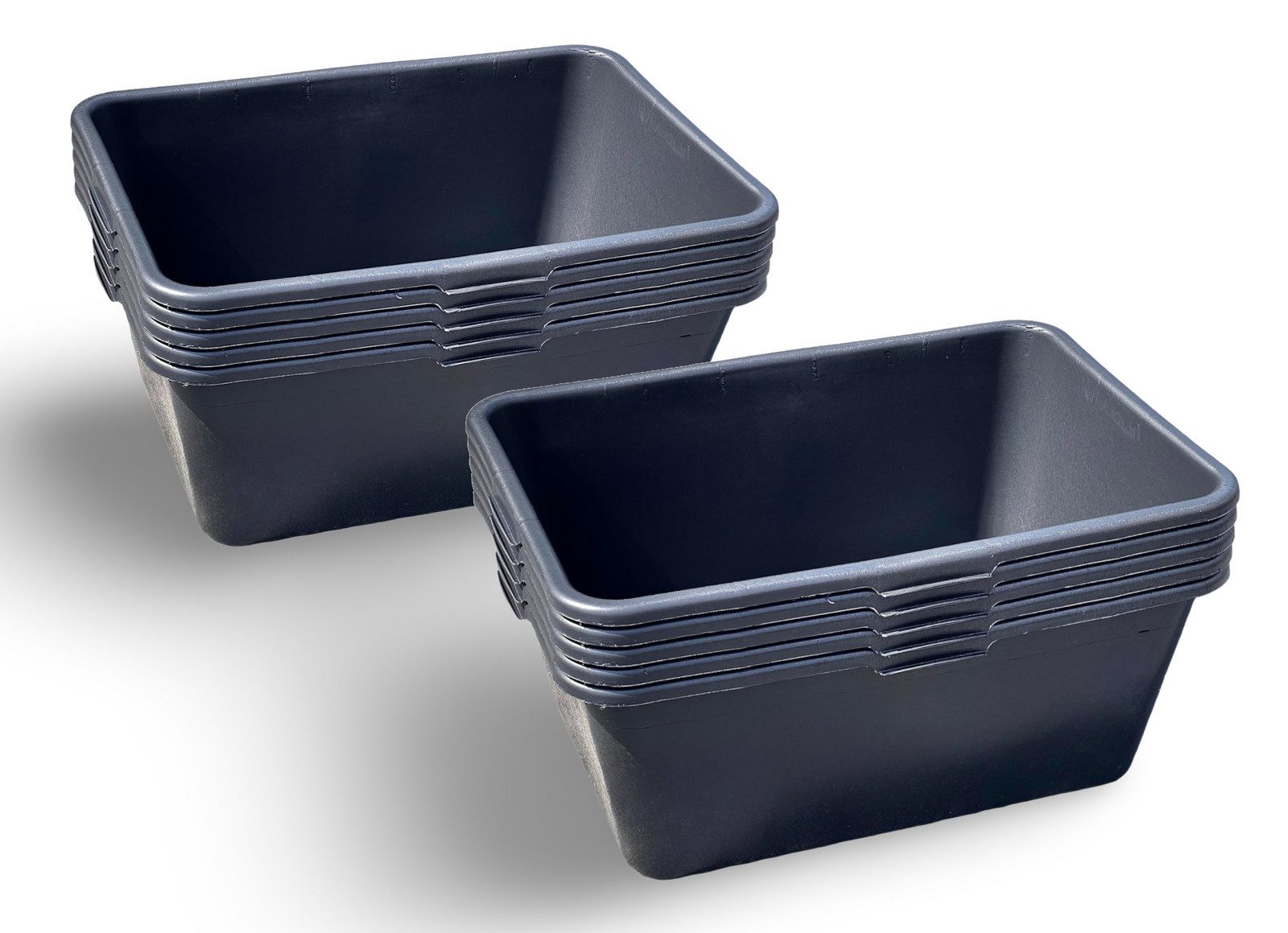 BURI Mörtelkübel 10x Mörtelkasten 90 Liter schwarz, (10-tlg)