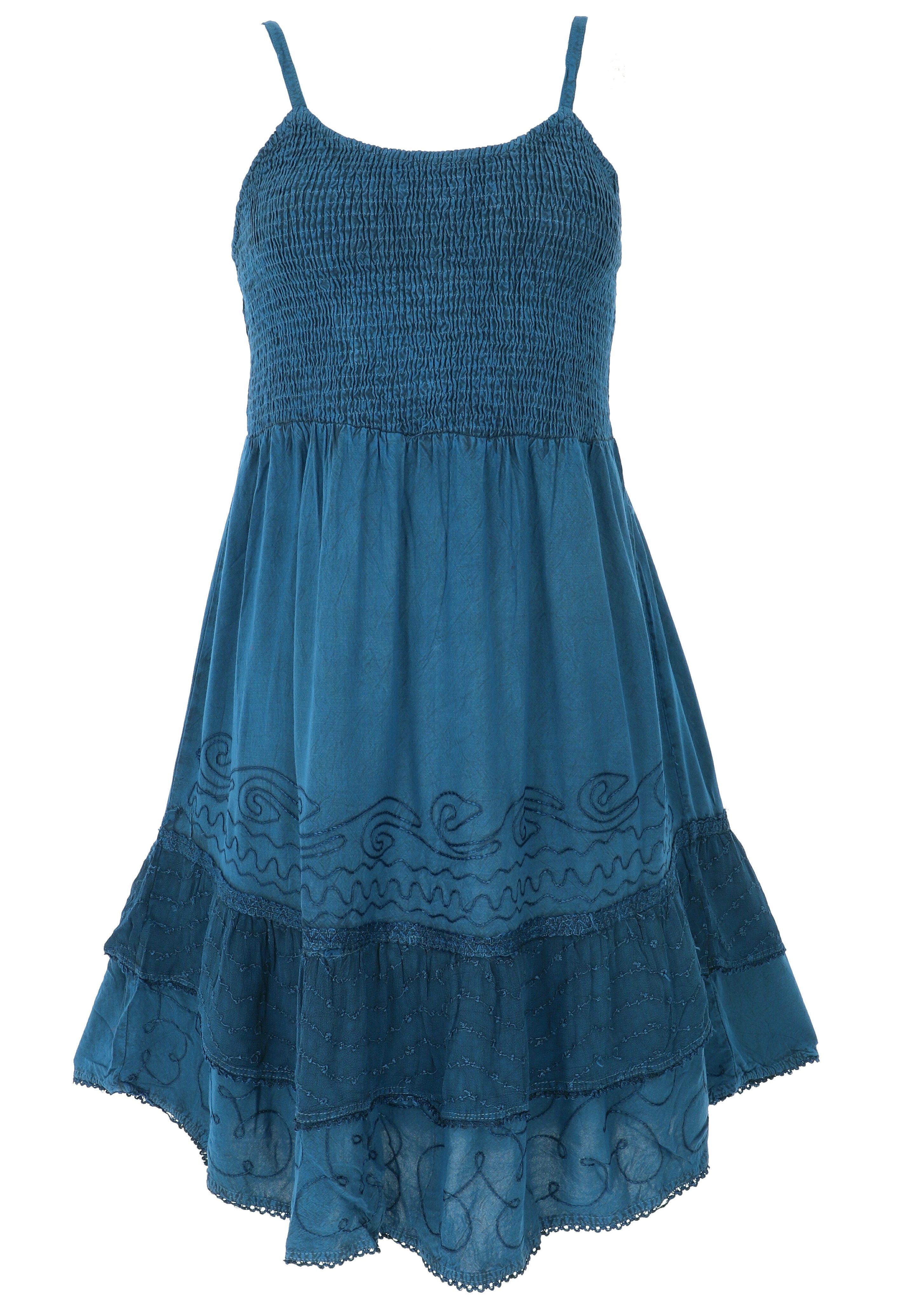 Guru-Shop Midikleid Besticktes indisches Boho Kleid, Sommerkleid,.. alternative Bekleidung