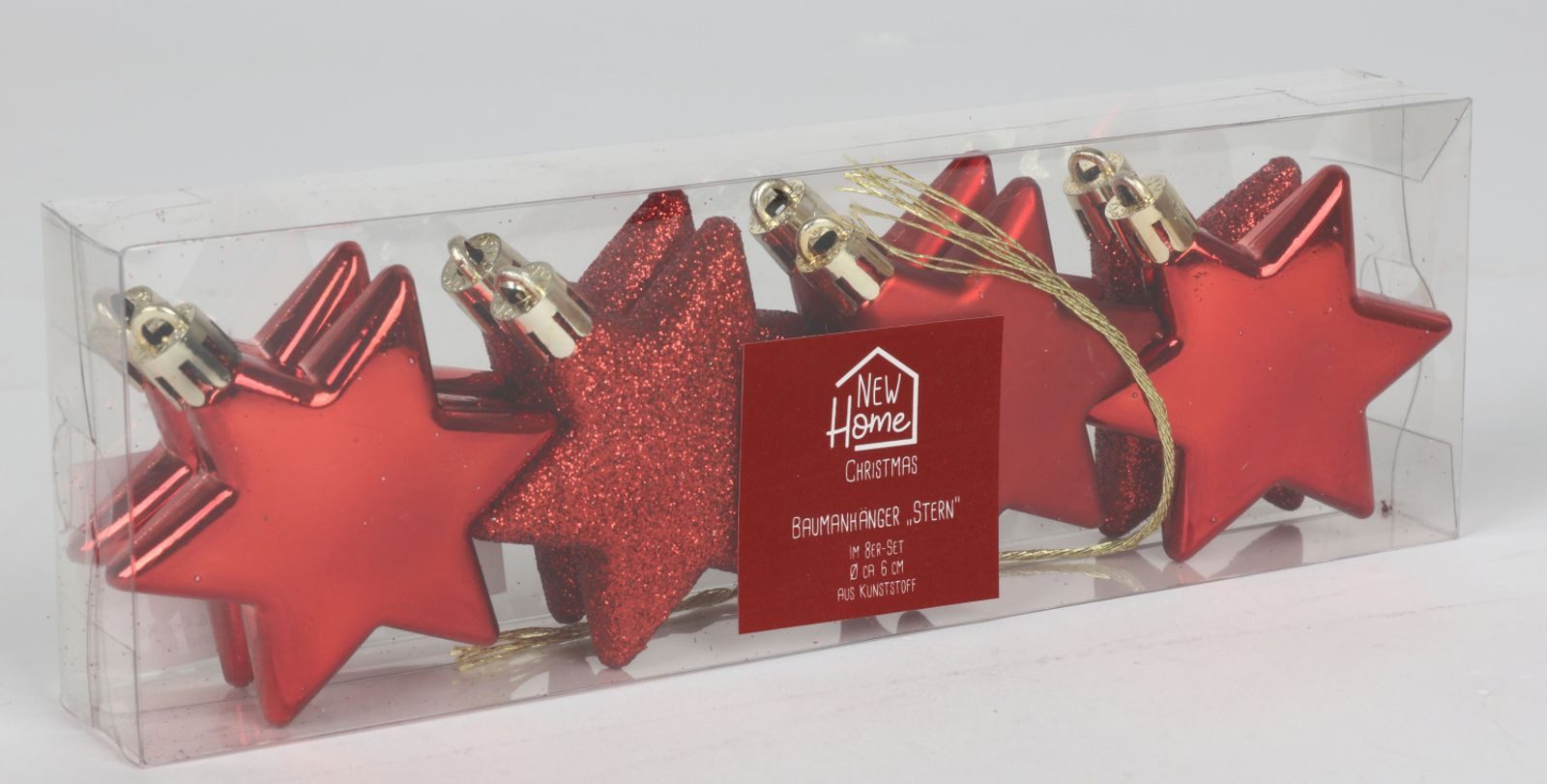 BURI Dekohänger Weihnachts Baumanhänger STERN 8er Baumschmuck Sterne zum anhängen