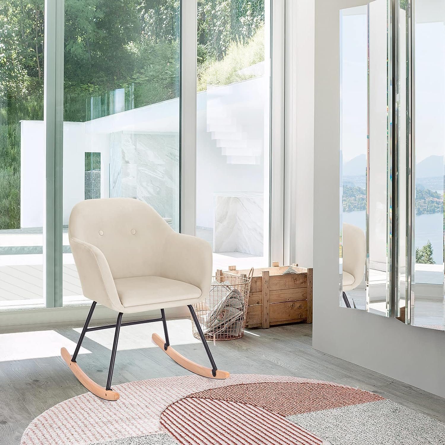 Woltu Schaukelstuhl (1 St), Schaukelsessel Samt günstig online kaufen