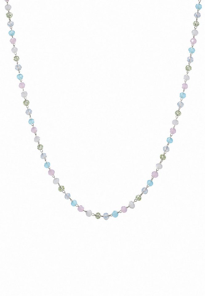 Hey Happiness Statementkette Farbige Kugeln, zur Auswahl Pastell / Bunt, Multicolor Damen Halskette mit Steinkugeln, für Beach & Sommer