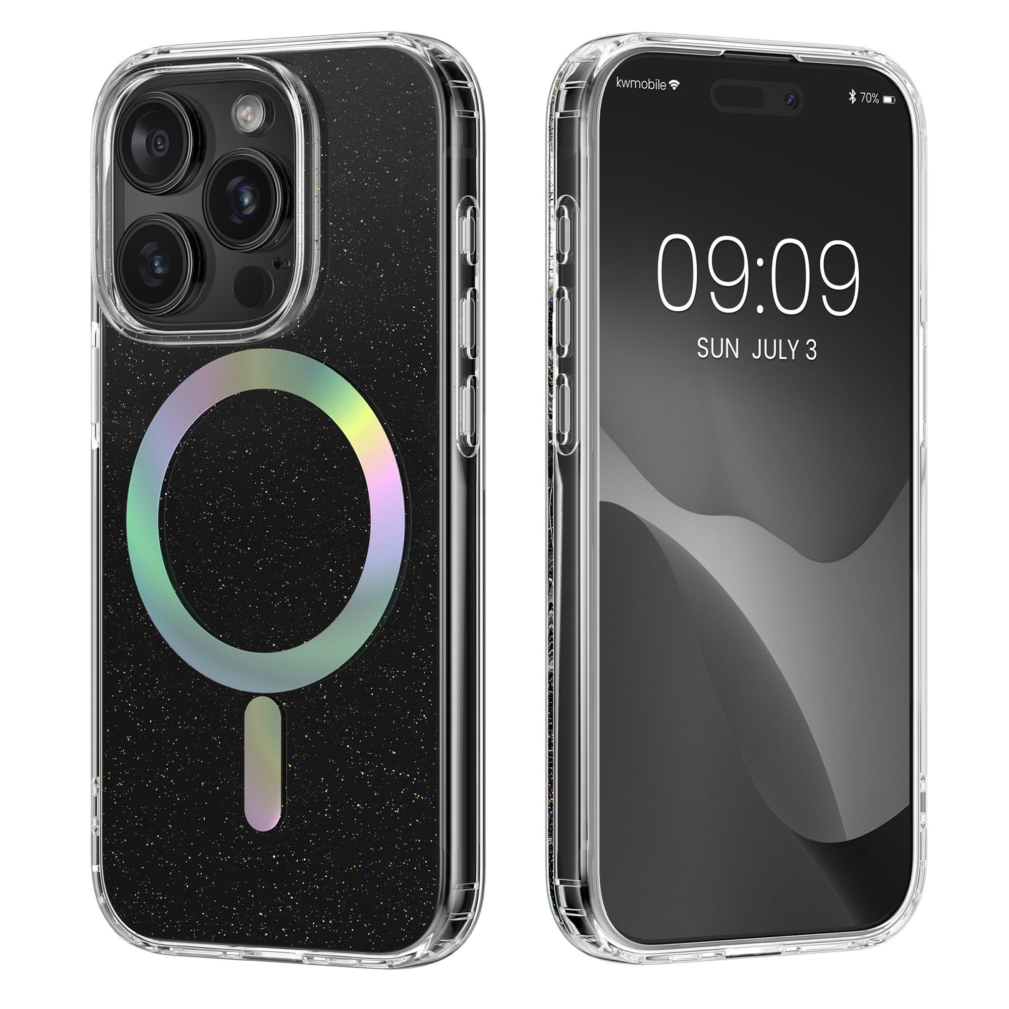 kwmobile Smartphone-Hülle Hülle für Apple iPhone 15 Pro Handyhülle Kameraschutz, Hard Case mit TPU Bumber - Schutzhülle kompatibel mit MagSafe