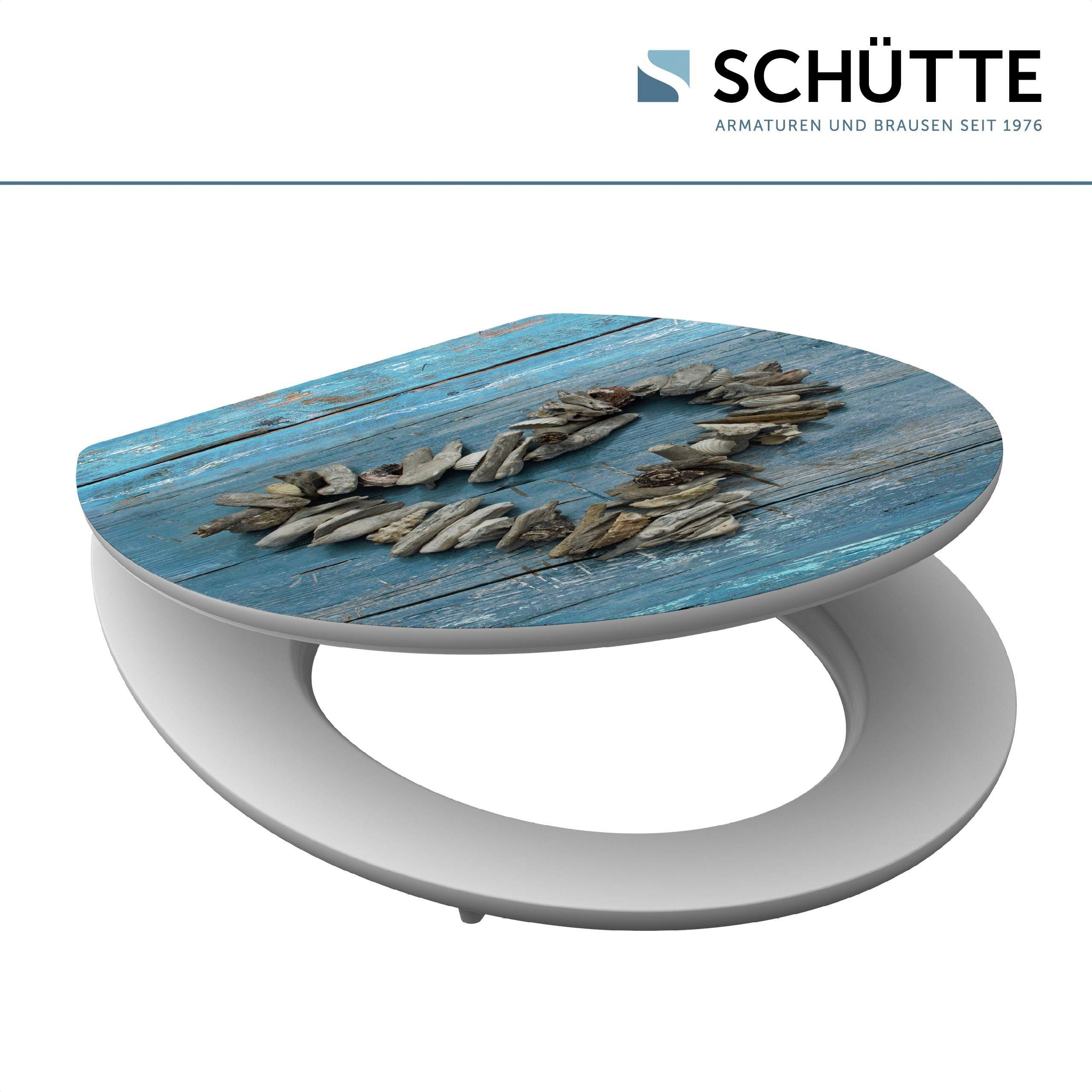 Schütte WC-Sitz Shell Heart, High Gloss mit MDF Holzkern, mit Absenkautomatik