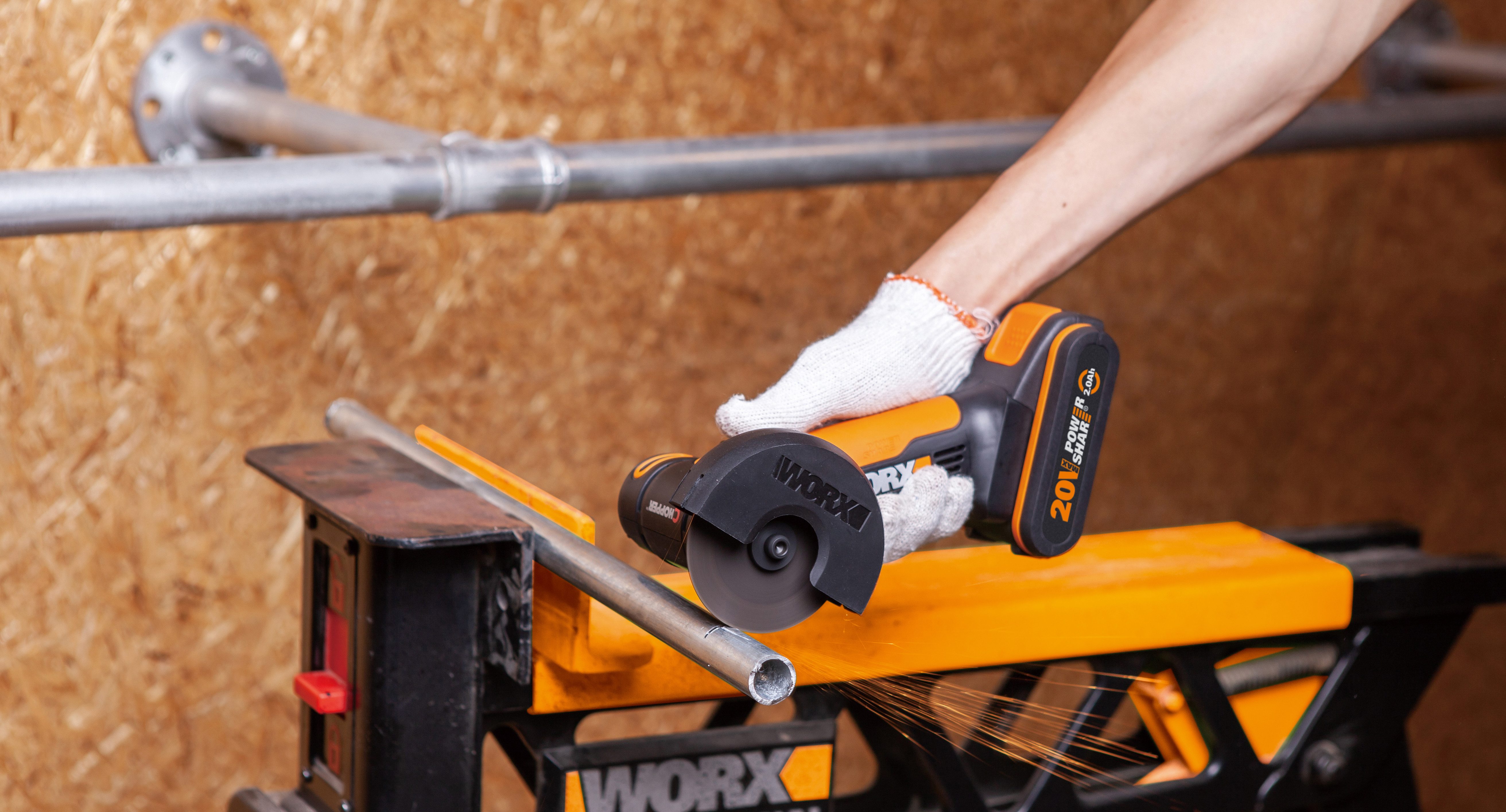 Worx Akku-Winkelschleifer WX801.9 Chopper, ohne Akku & Ladegerät
