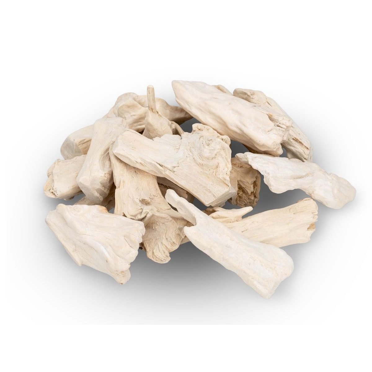 NaDeco Bastelnaturmaterial Teak-Treibholz gebleicht 1kg, ca. 8–10 cm, Deko-Holz