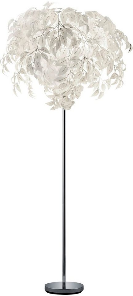 Reality Leuchten Stehlampe Leavy, ohne Leuchtmittel, warmweiß - kaltweiß, Stehleuchte Blatt Design, Fußschalter, exkl 3xE14 max 28W