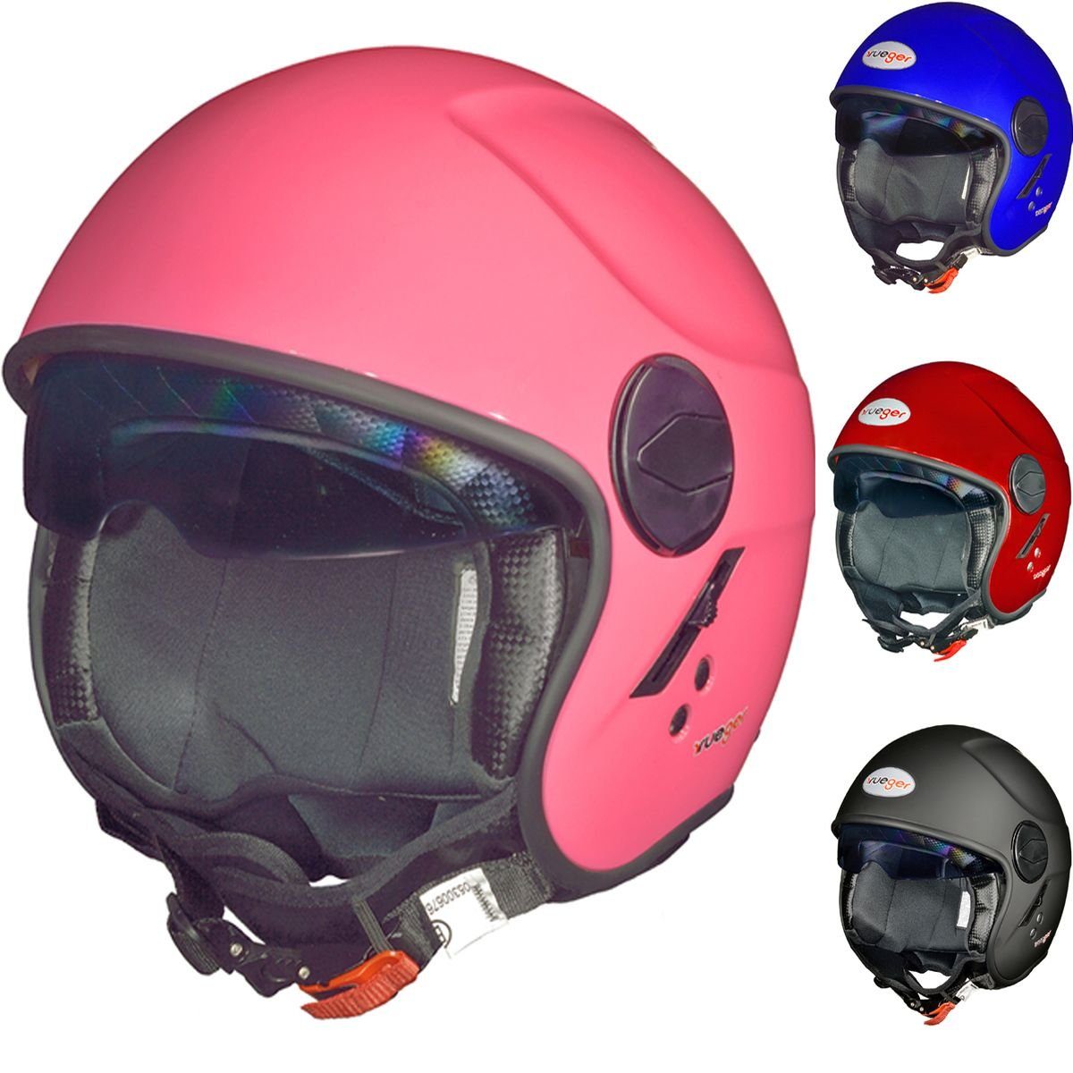 rueger-helmets Motorradhelm rueger RF-693 Jethelm, 1380 Gramm schwer XS-XL, ECE 22/05