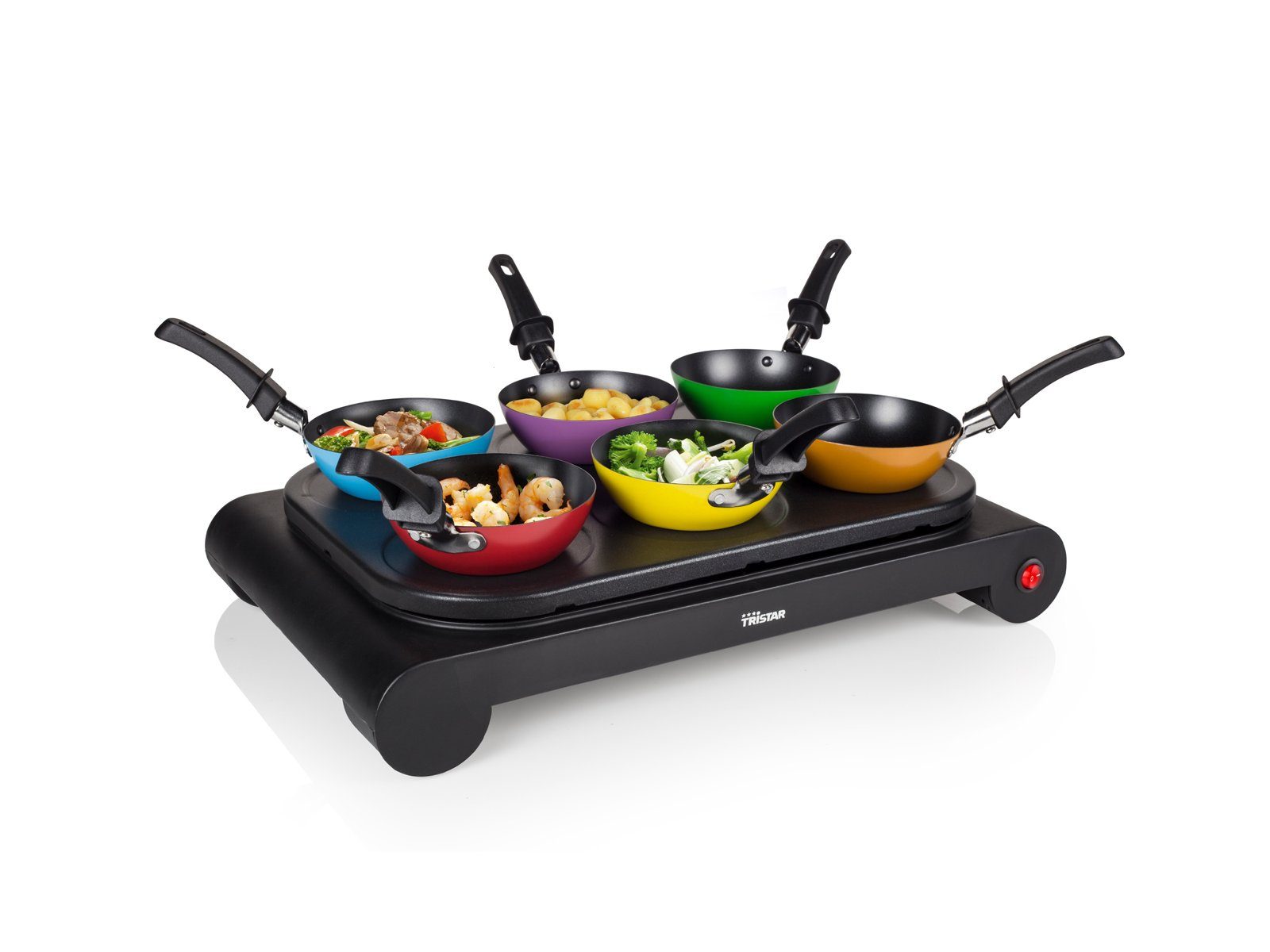 Tristar Tischgrill, 1000 W, elektrischer Asia Tisch Wok Set Creperie Crepesmaker Teppanyaki Platte