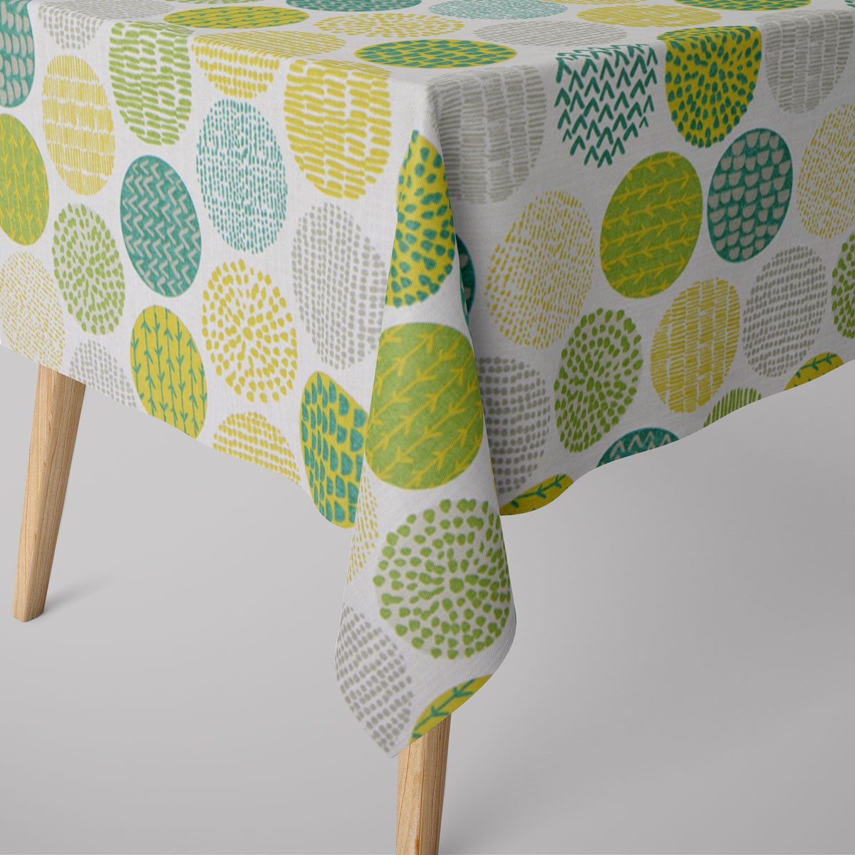 SCHÖNER LEBEN. Tischdecke SCHÖNER LEBEN. Tischdecke Kreise bunt eckig in verschiedenen Größen, handmade