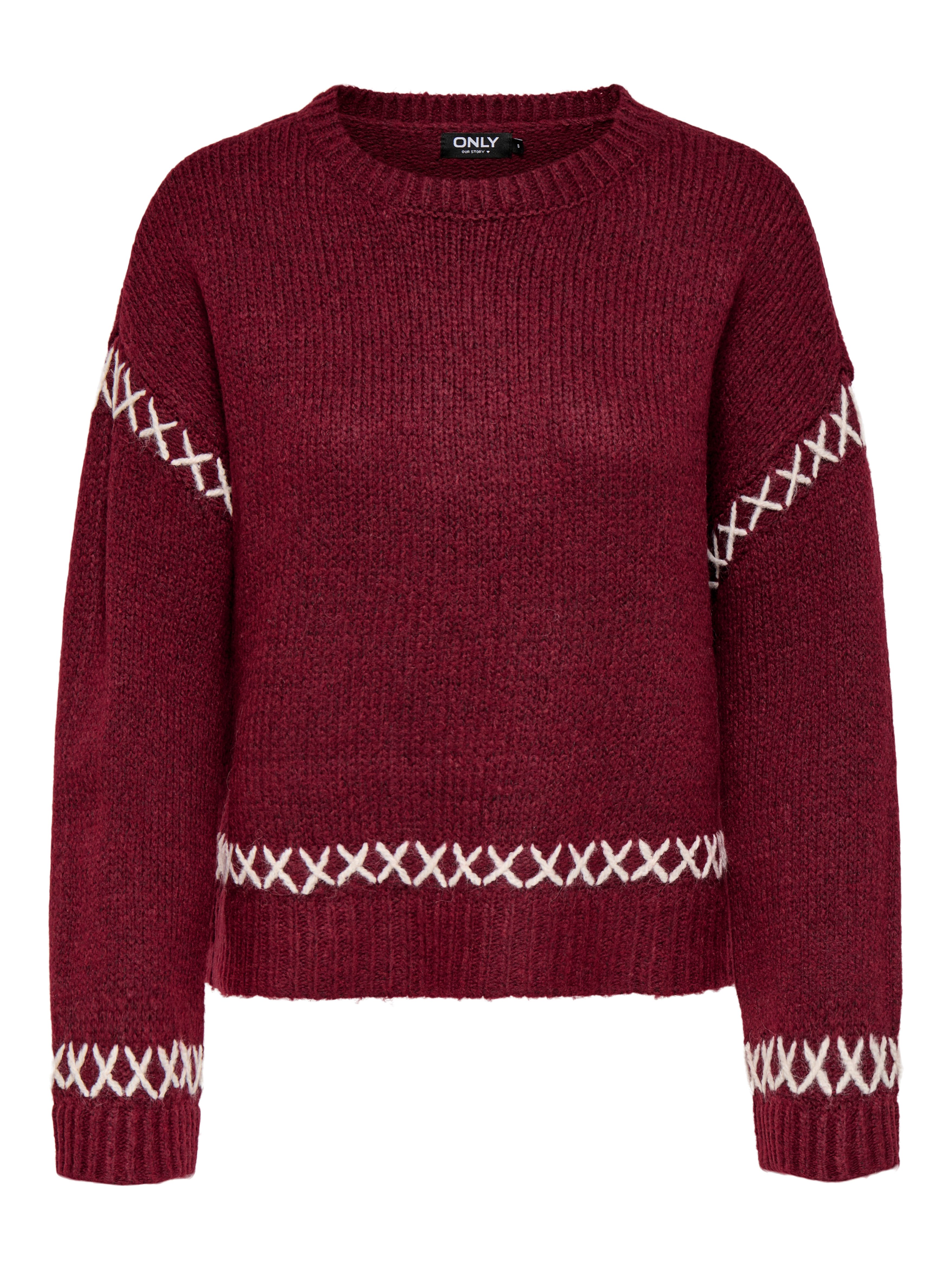 Rundhalspullover ONLAMANDA LIFE LS O-NECK DETAIL CC KNT