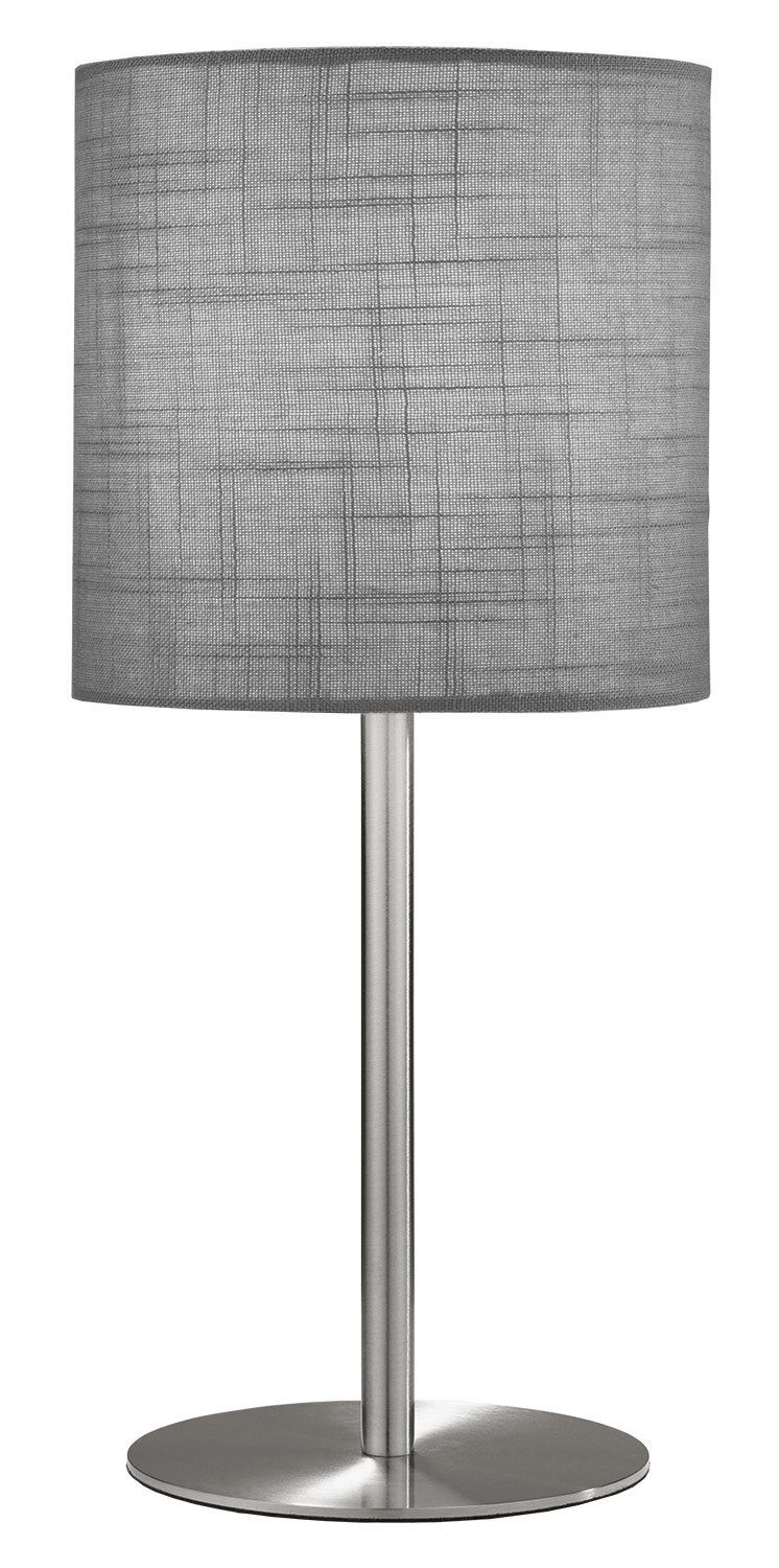 casa NOVA Tischleuchte LIA, Grau, Metall, Stoffschirm, Höhe 40 cm, ohne Leuchtmittel, 1-flammig