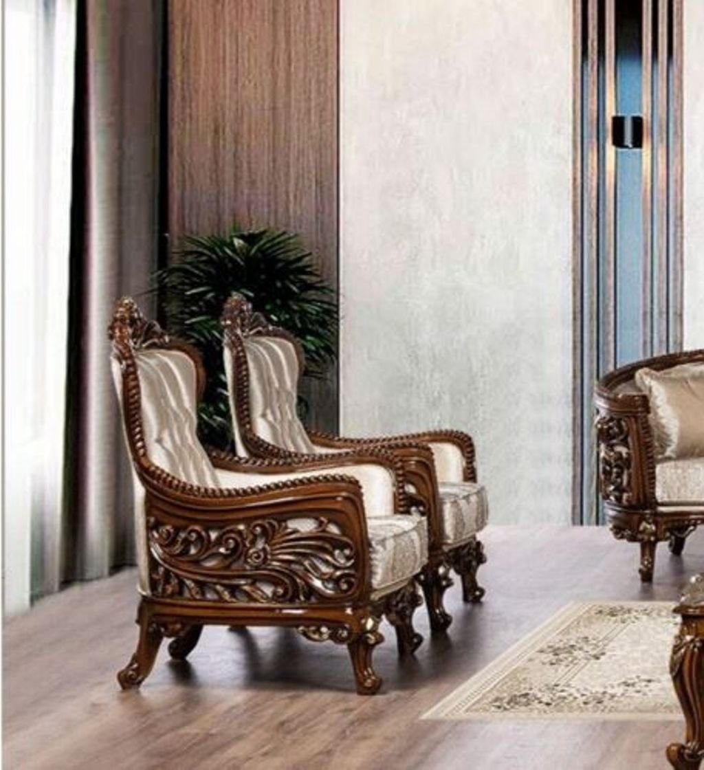 Luxus JVmoebel Ohrensessel Sessel Sitz Polster Textil Stoff (1-St) Chesterfield-Sessel Design Einsitzer